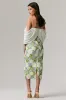 Entitled | Cream Floral Lace Bardot Midi Dress sold by Club L London