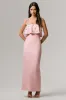 Scarlet | Pale Pink Square-Neck Embellished Maxi Dress sold by Club L London