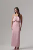 Scarlet | Pale Pink Square-Neck Embellished Maxi Dress sold by Club L London