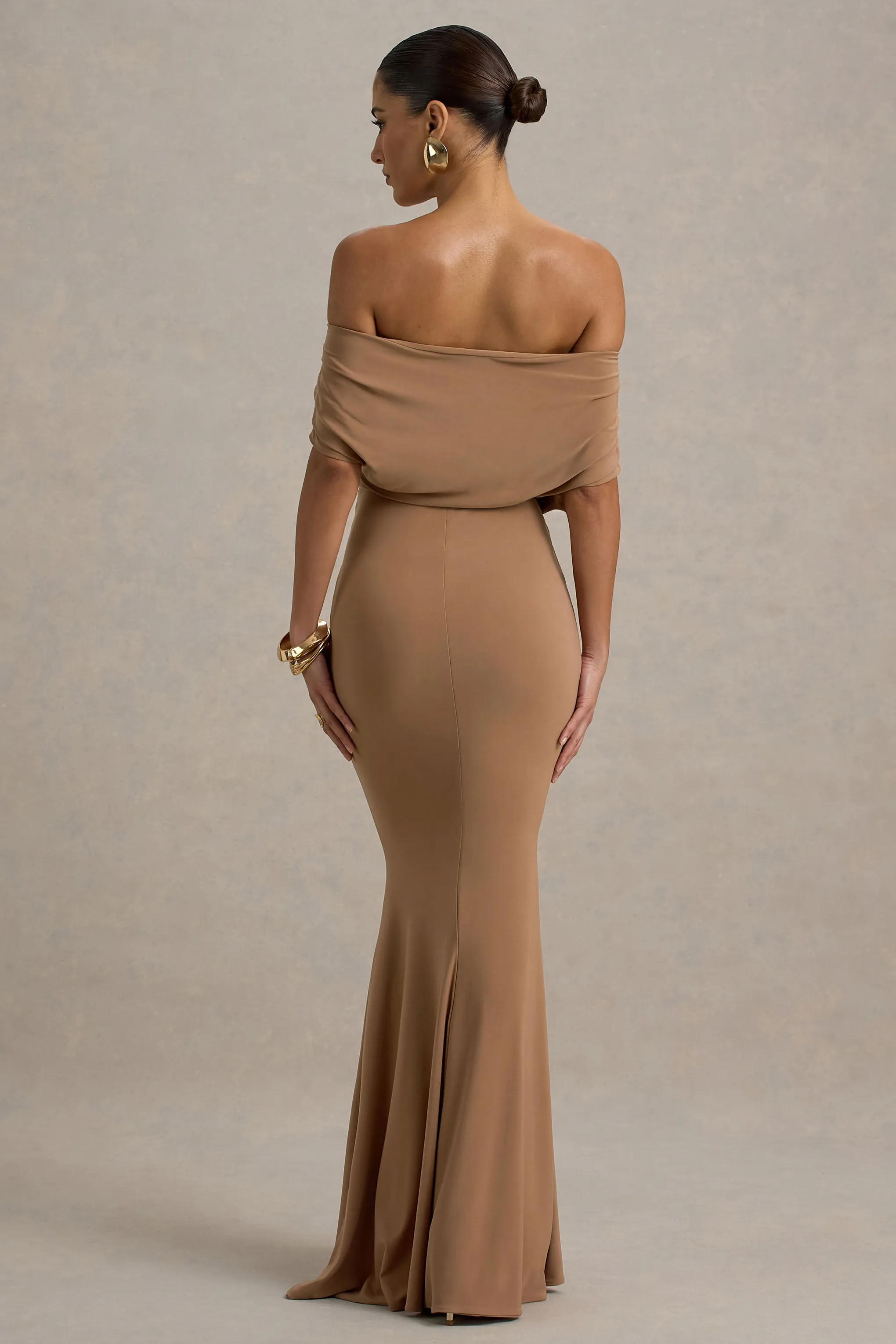 Bowden | Mocha Bardot Maxi Dress sold by Club L London product image thumbnail 2