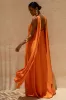 Cerise | Orange High-Neck Maxi Dress With Open-Back sold by Club L London