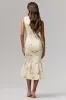 Priceless | Lemon Print High-Neck Fishtail Midi Dress sold by Club L London