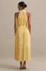 Tulip | Lemon Pleated High-Neck Midi Dress sold by Club L London