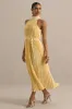 Tulip | Lemon Pleated High-Neck Midi Dress sold by Club L London