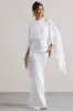Shea | White High-Neck Cape Sleeve Maxi Dress sold by Club L London