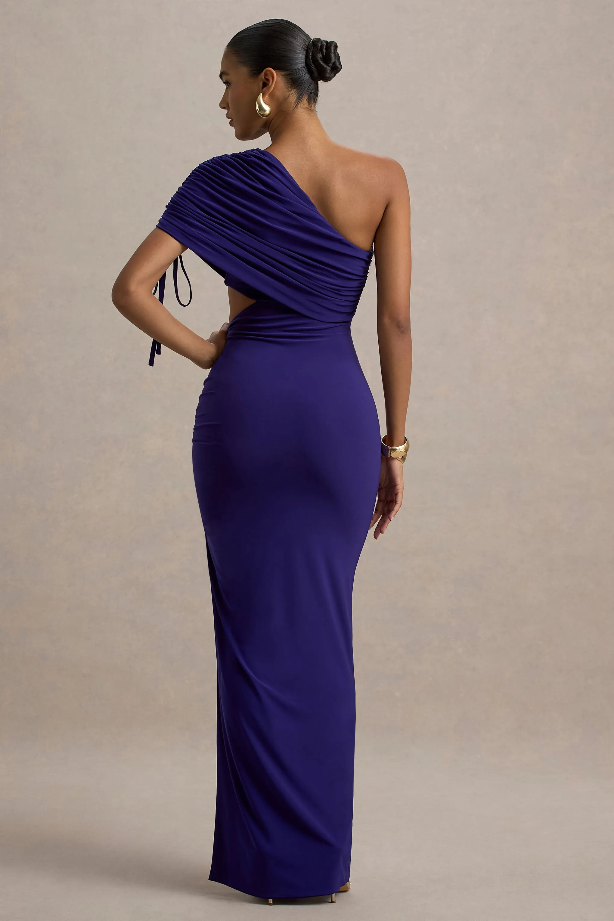 Trance | Blue Asymmetric Maxi Dress with Split sold by Club L London product image thumbnail 2