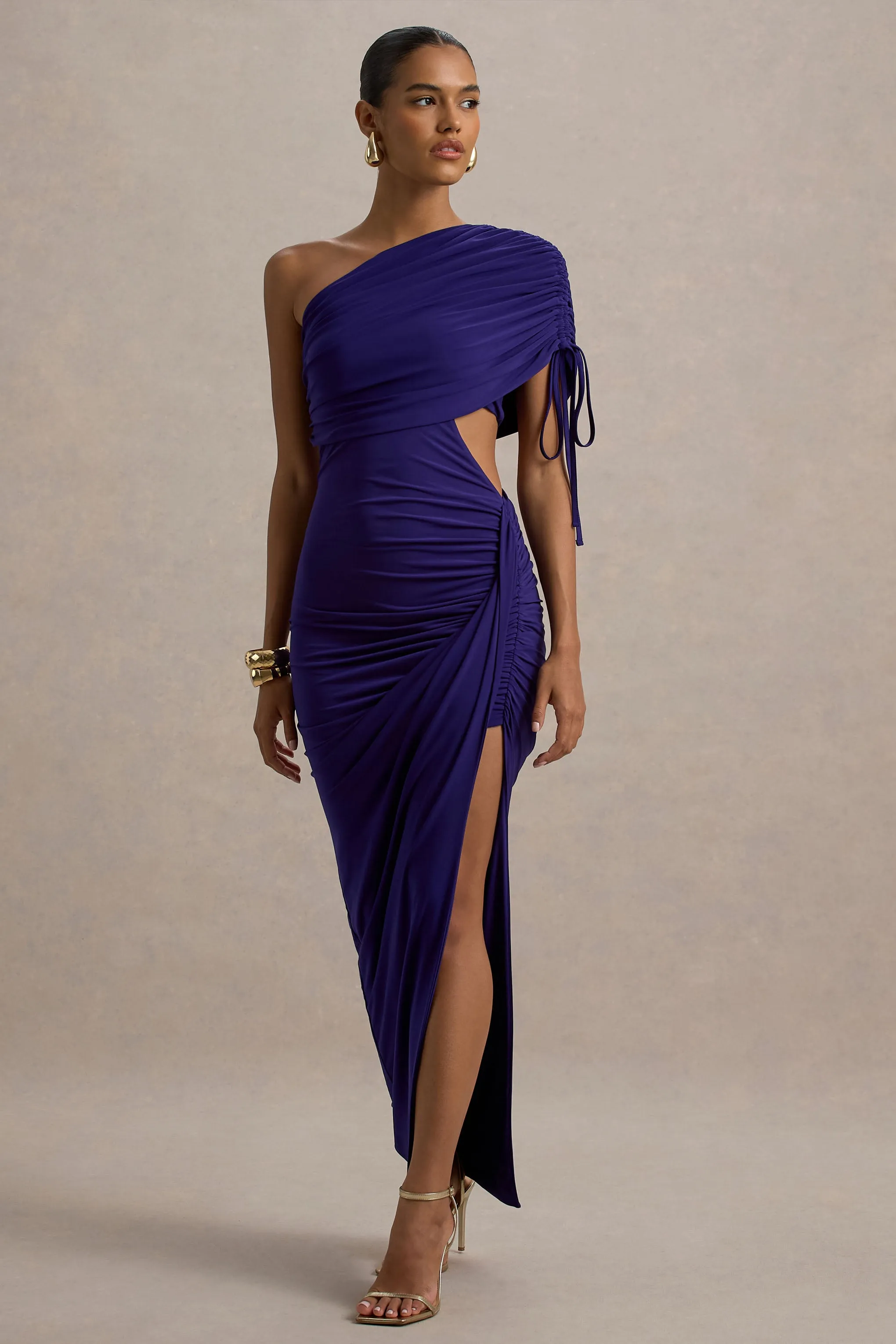 Trance | Blue Asymmetric Maxi Dress with Split sold by Club L London product image thumbnail 5