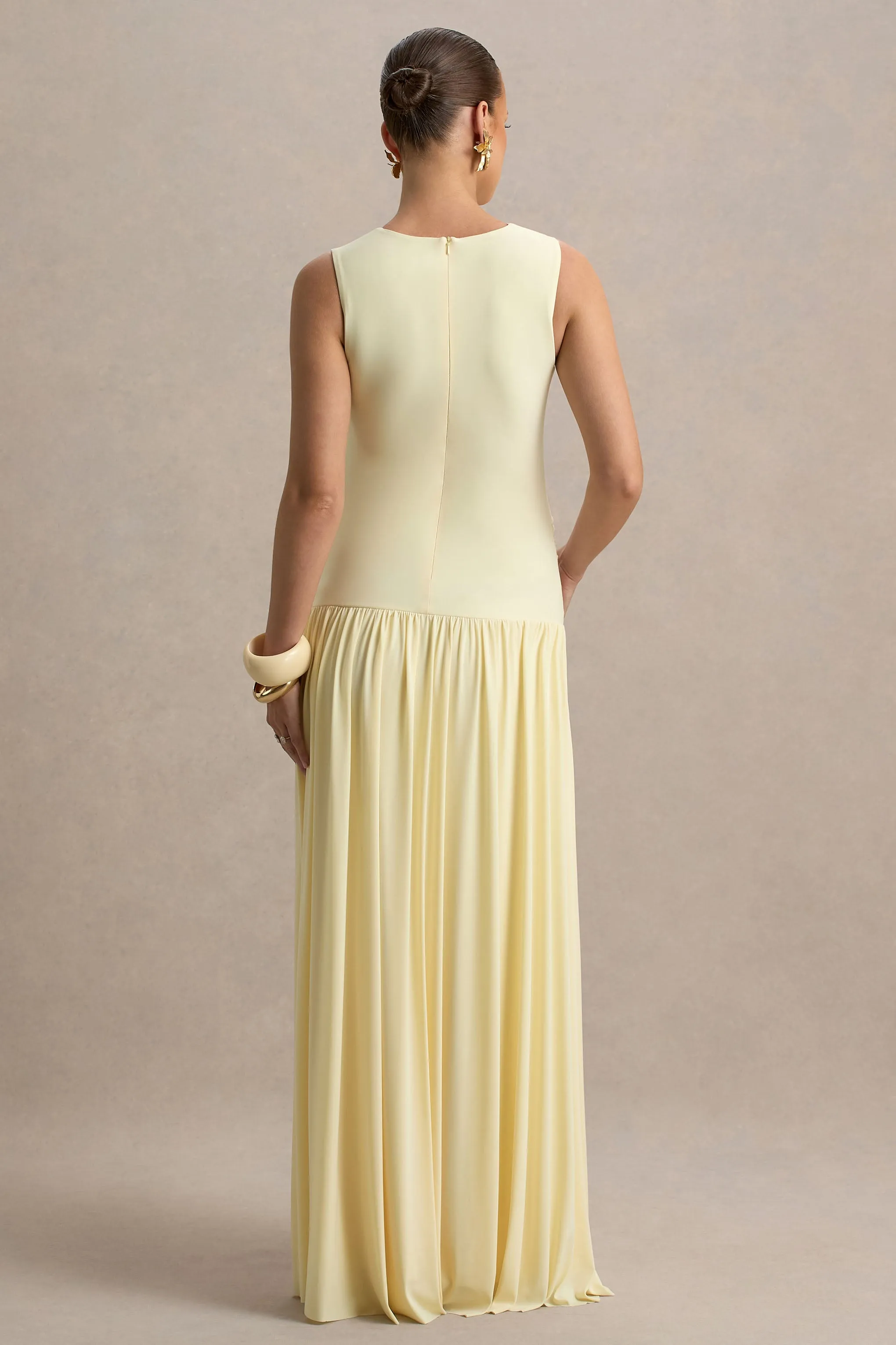Outline | Lemon Maternity Maxi Dress With Draped Skirt sold by Club L London product image thumbnail 2