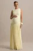 Outline | Lemon Maternity Maxi Dress With Draped Skirt sold by Club L London