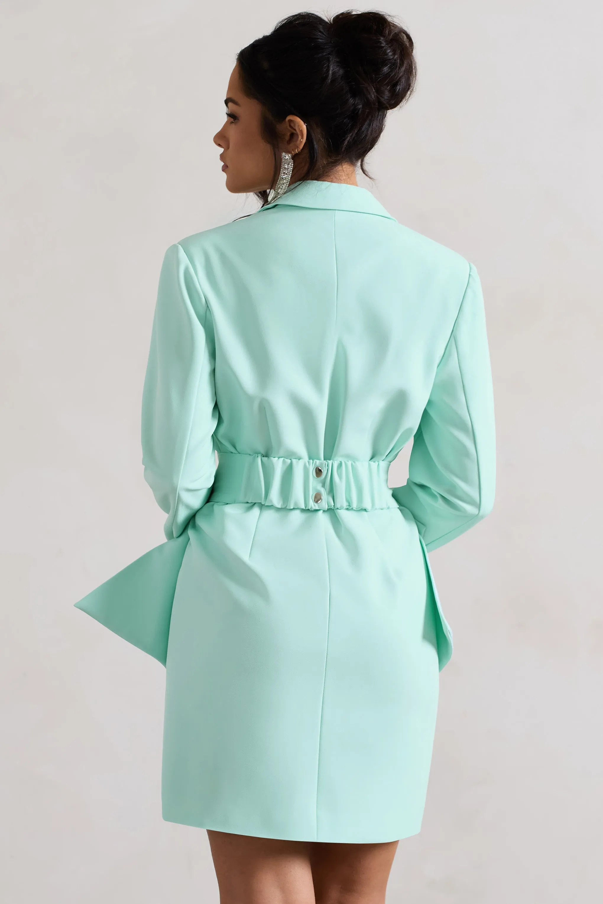 Prized | Mint Green Tailored Blazer Dress With Bow sold by Club L London product image thumbnail 2