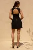 Mollie | Black Square-Neck Tailored Micro Mini Dress sold by Club L London