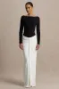 Matilda | Black And White Boat-Neck Maxi Dress With Ruched Detailing sold by Club L London