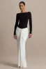 Matilda | Black And White Boat-Neck Maxi Dress With Ruched Detailing sold by Club L London
