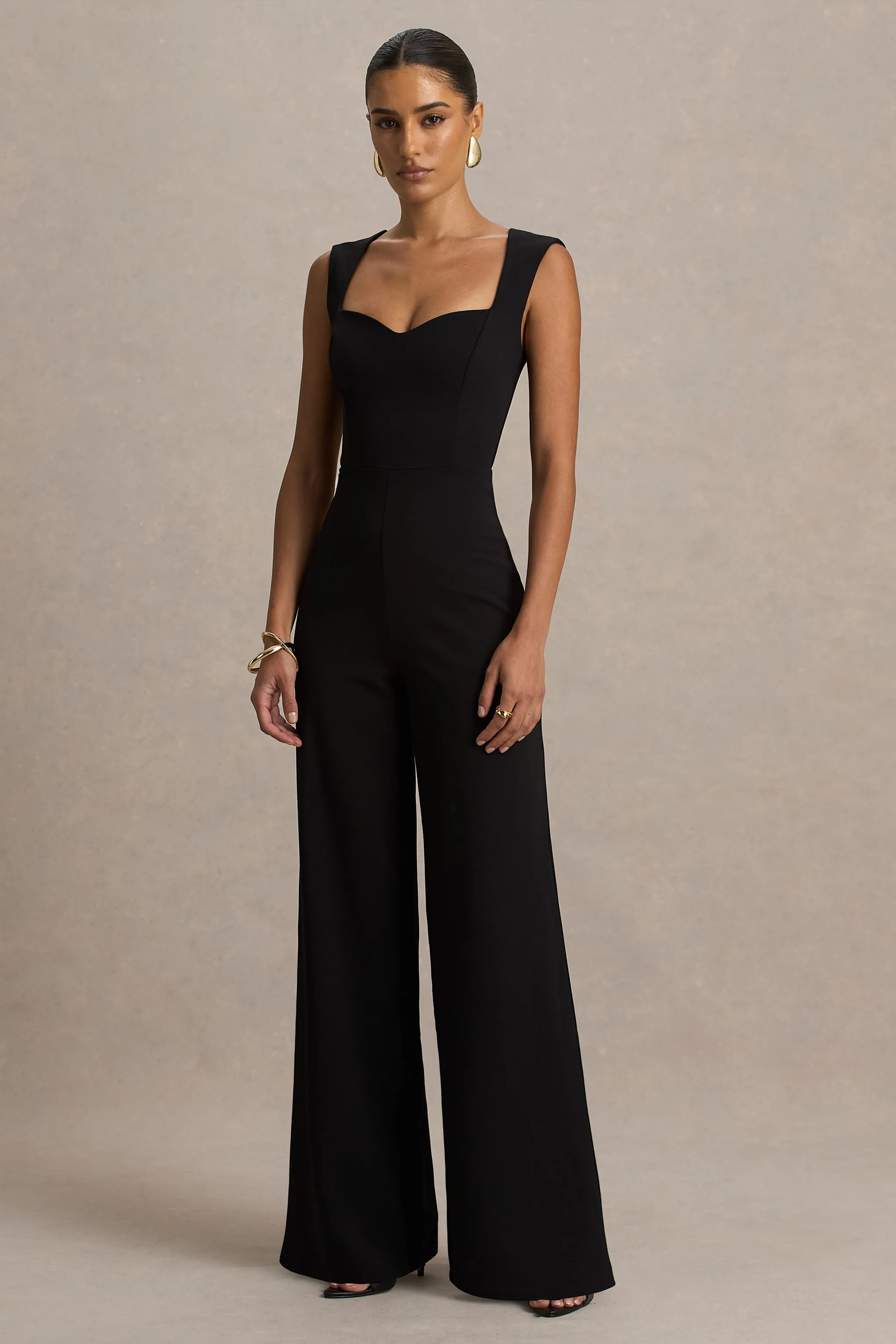 Everlee | Black Sweetheart-Neck Jumpsuit sold by Club L London product image thumbnail 4