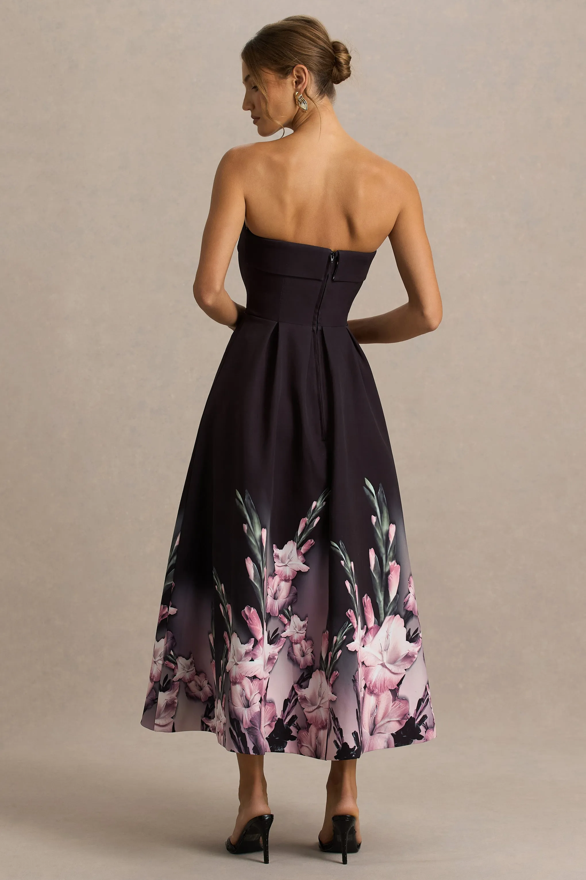 Annalise | Pink Border Print Bandeau Midi Dress sold by Club L London product image thumbnail 2