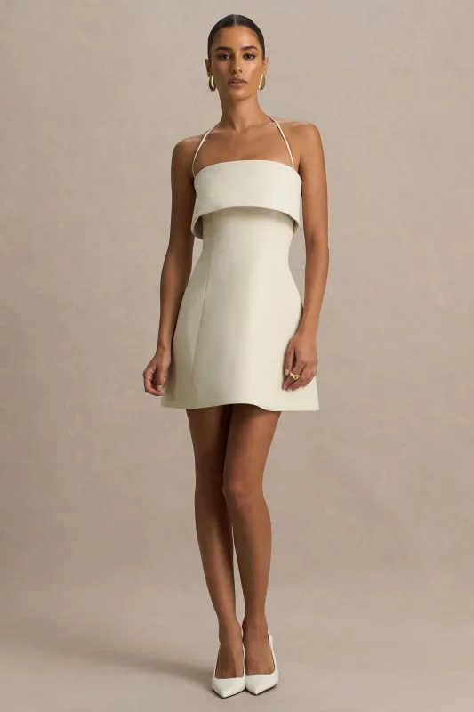 Nelly | Nude Square-Neck Mini Dress sold by Club L London