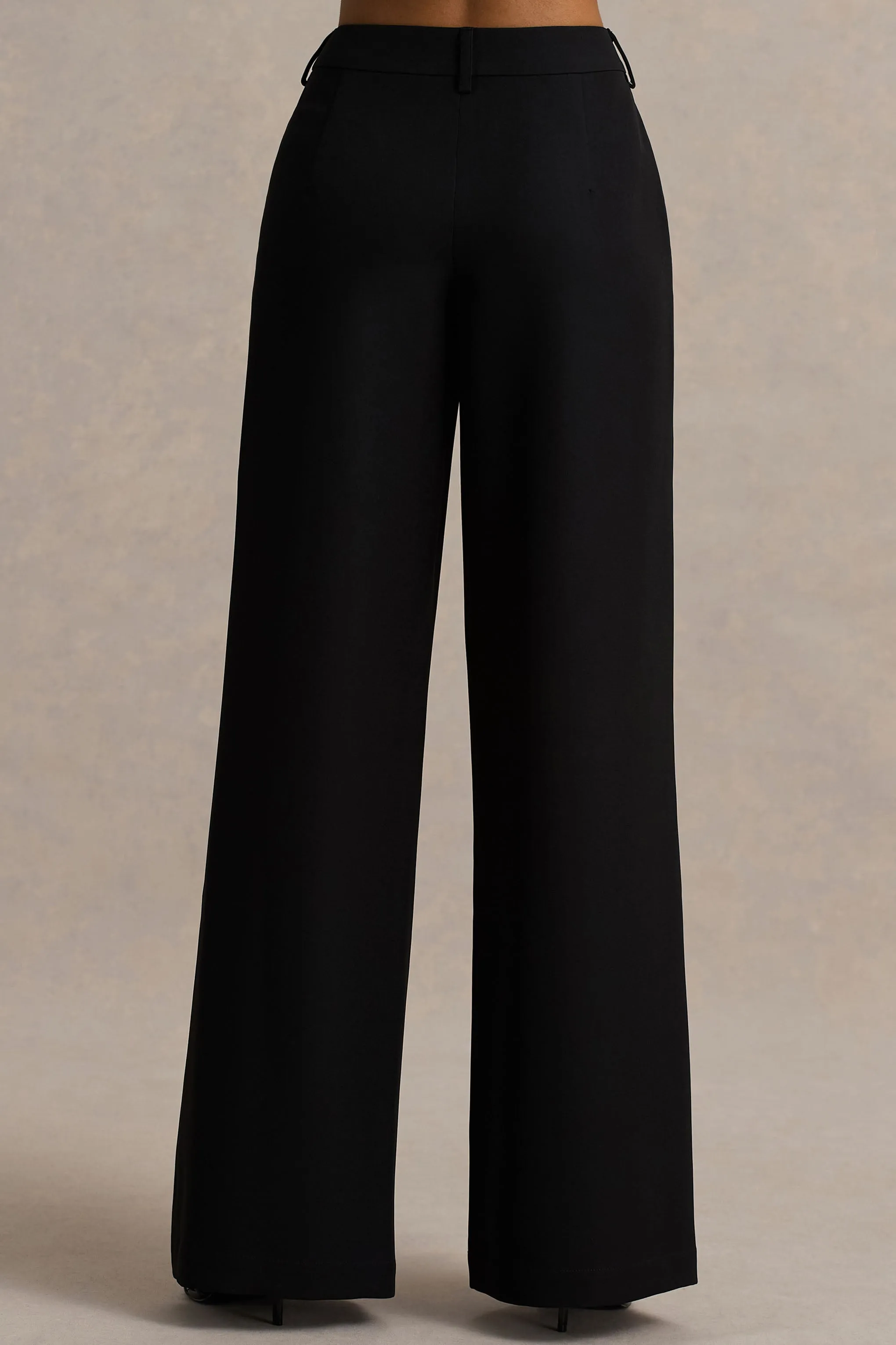 Silvia | Black Straight-Leg Trousers sold by Club L London product image thumbnail 5