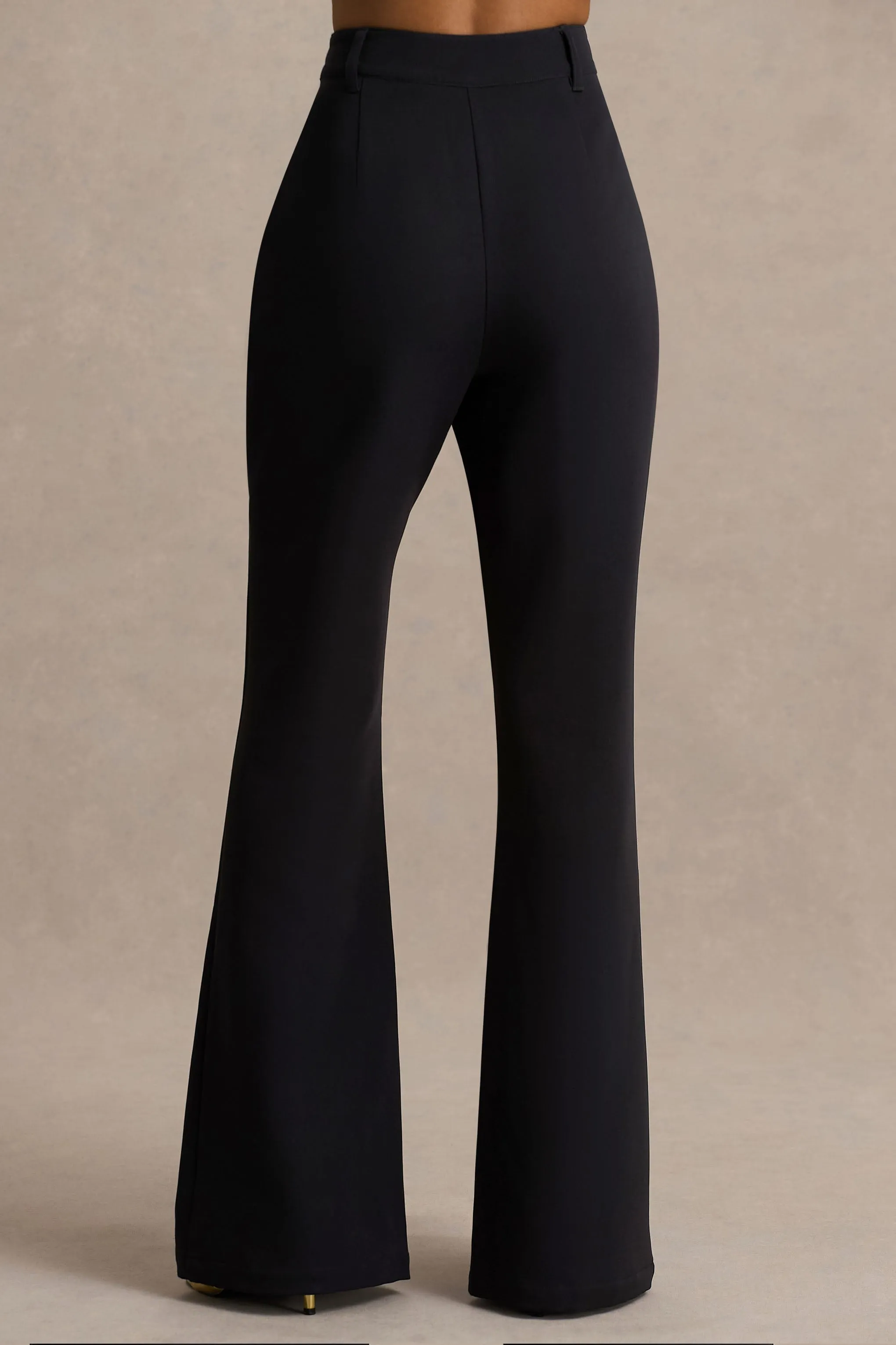 Carina | Black Flared-Leg Tailored Trousers sold by Club L London product image thumbnail 4