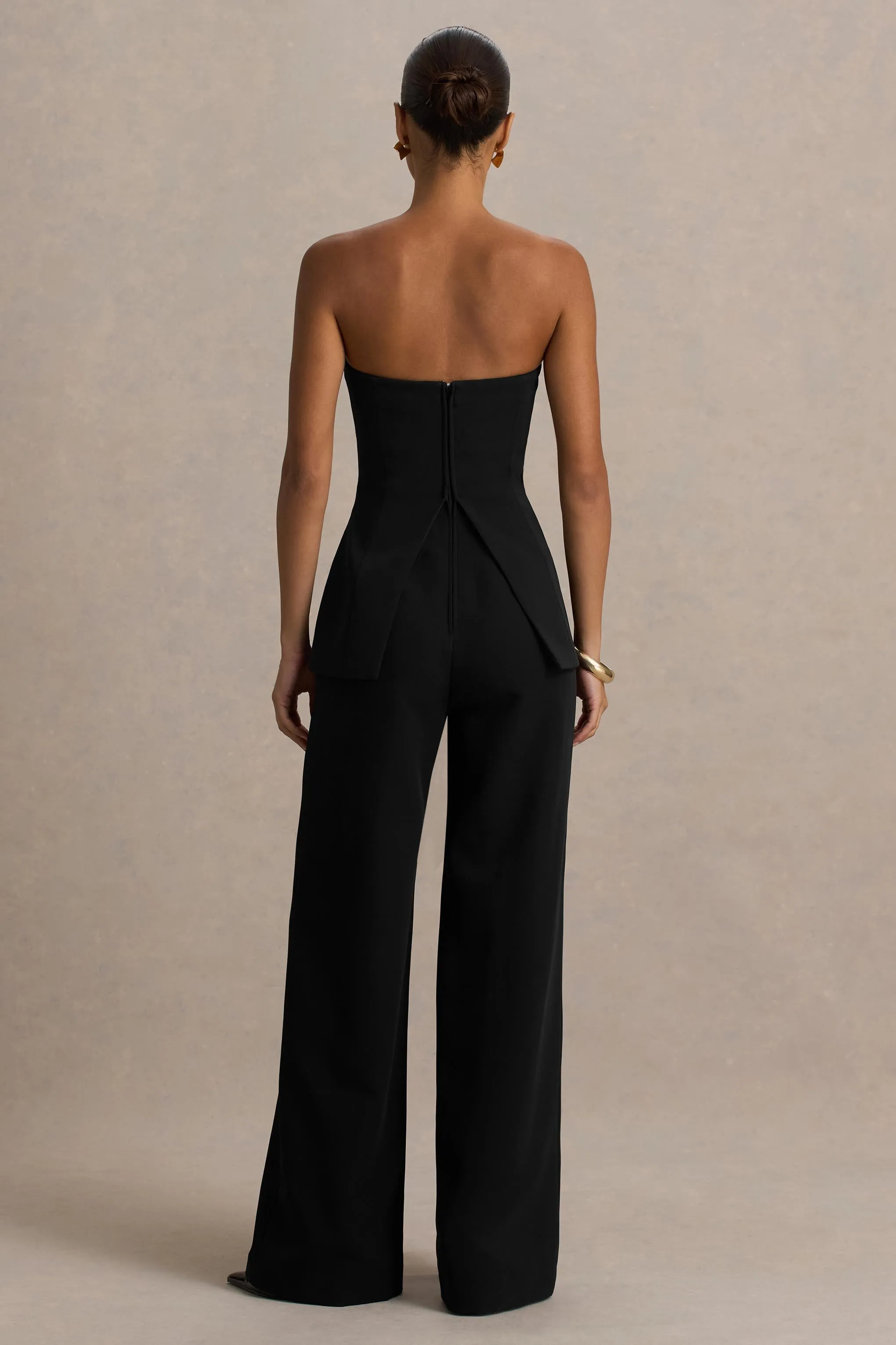 Zoey | Black Bandeau-Neck Jumpsuit sold by Club L London product image thumbnail 2