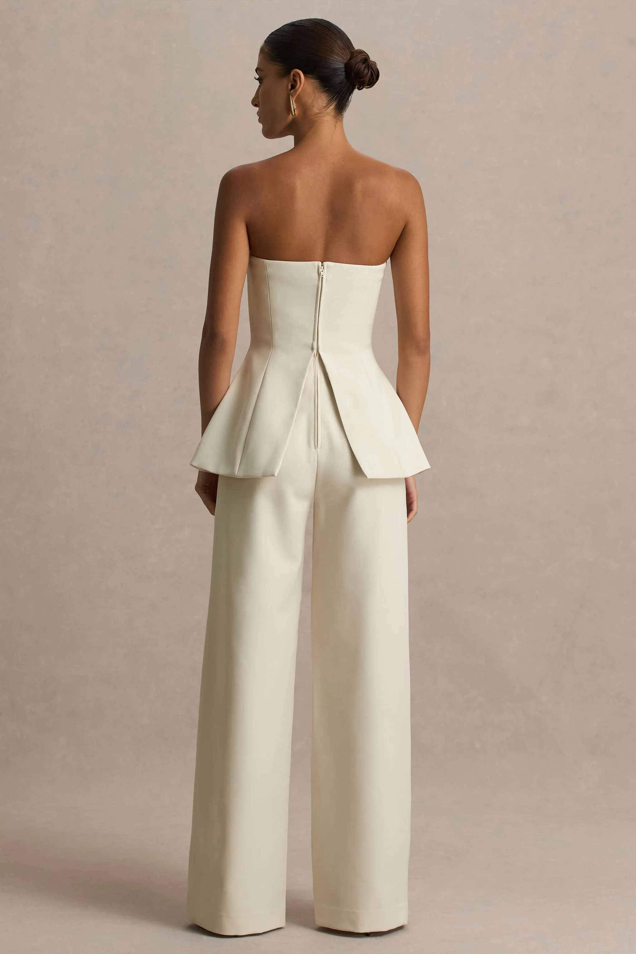 Zoey | Nude Bandeau-Neck Jumpsuit sold by Club L London product image thumbnail 2
