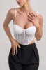 Imagination | White Lace Structured Corset Top sold by Club L London