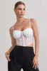 Imagination | White Lace Structured Corset Top sold by Club L London
