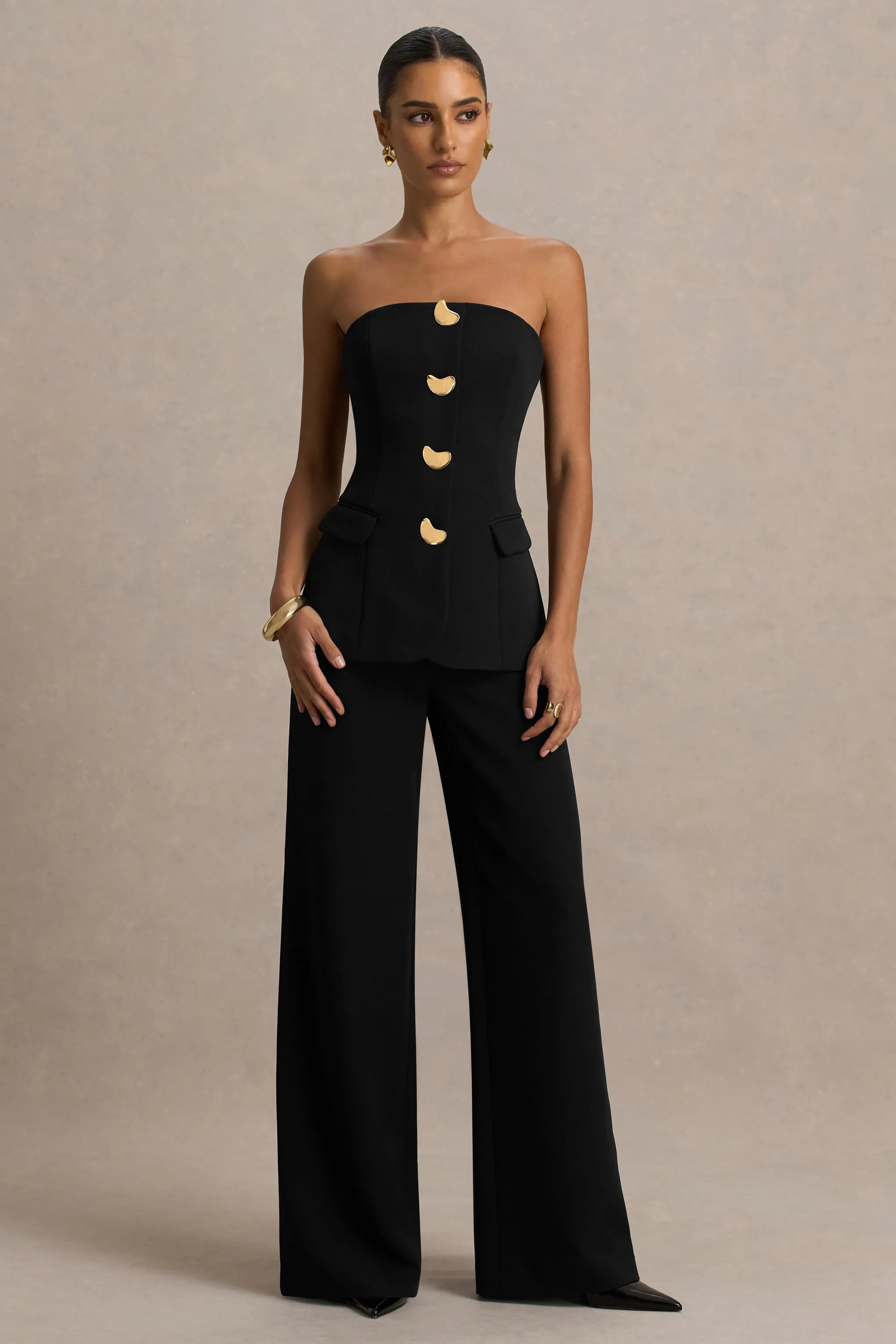 Zoey | Black Bandeau Jumpsuit sold by Club L London product image thumbnail 5