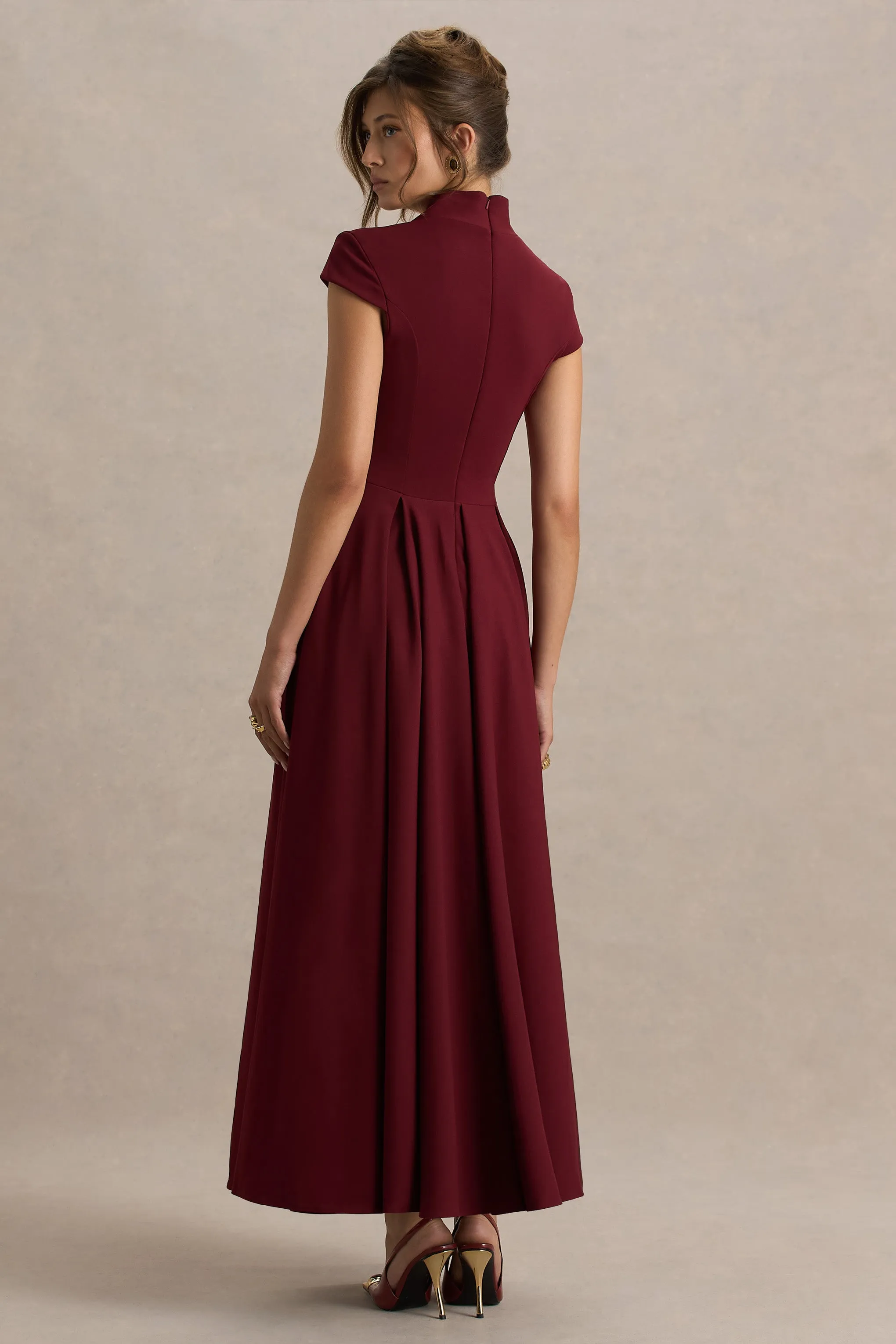Scarlett | Burgundy Square-Neck Maxi Dress sold by Club L London product image thumbnail 2