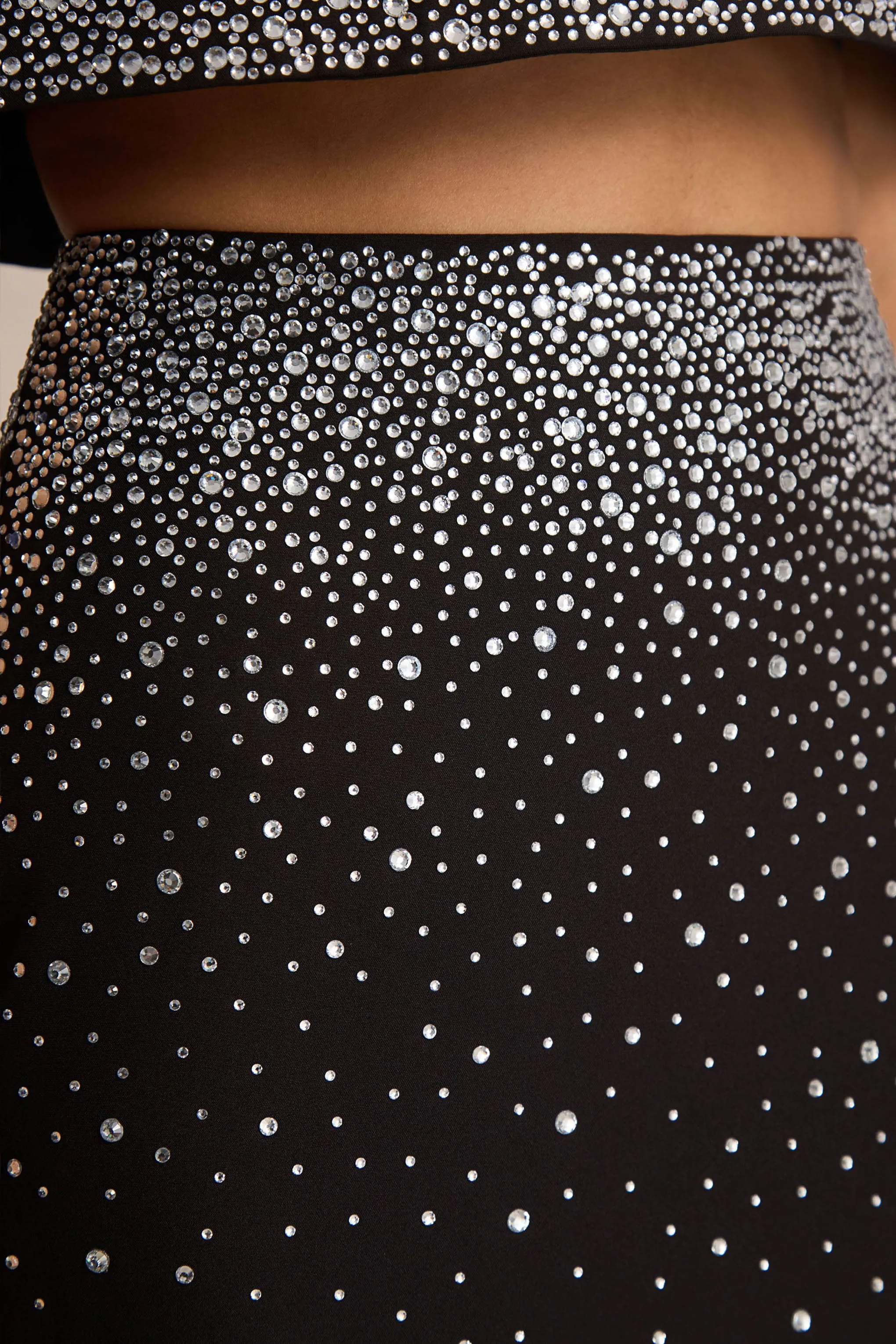 Fabiana | Black Hand-Embellished Maxi Skirt sold by Club L London product image thumbnail 3