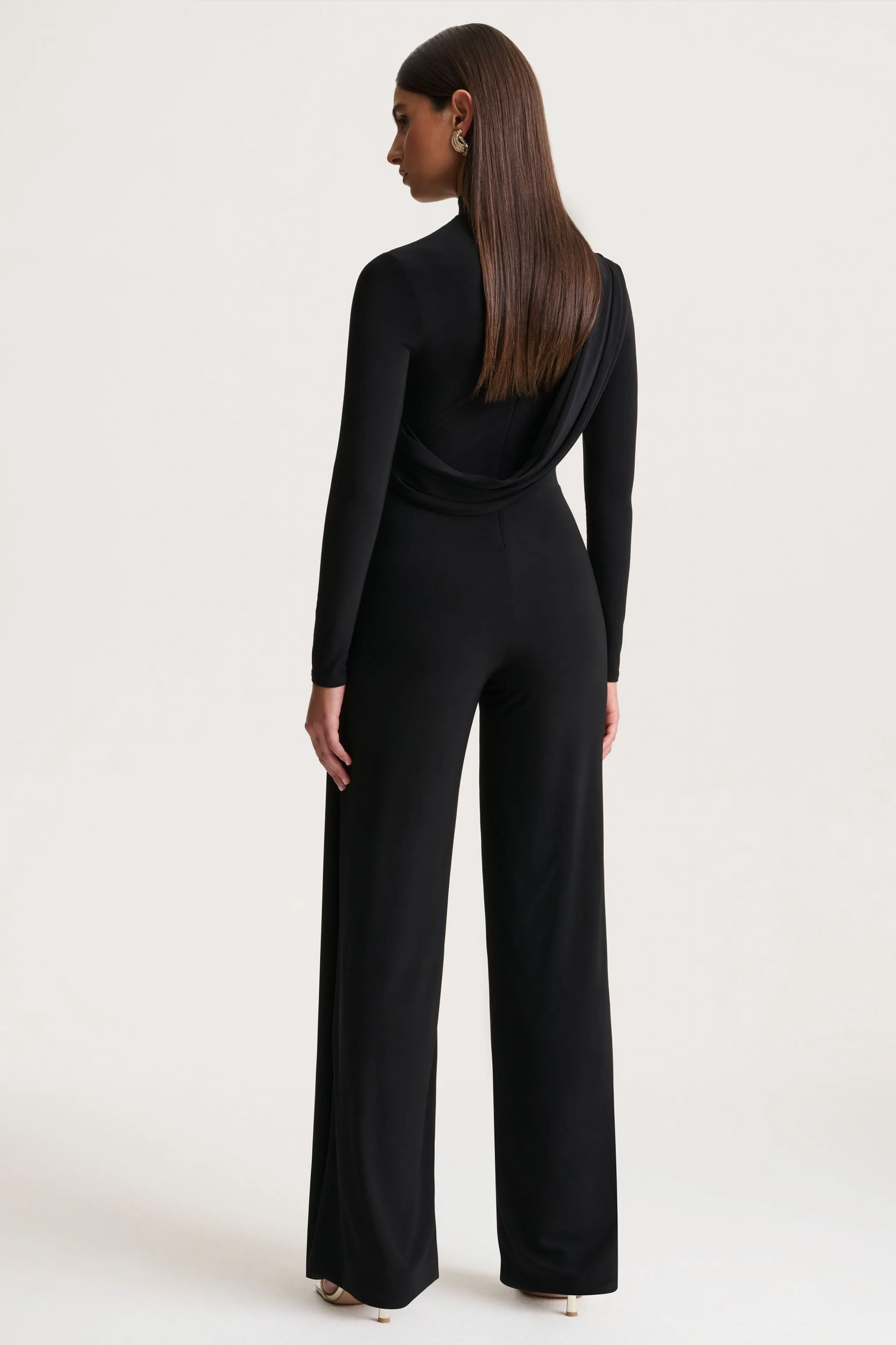 Havenna | Black High-Neck Jumpsuit sold by Club L London product image thumbnail 2