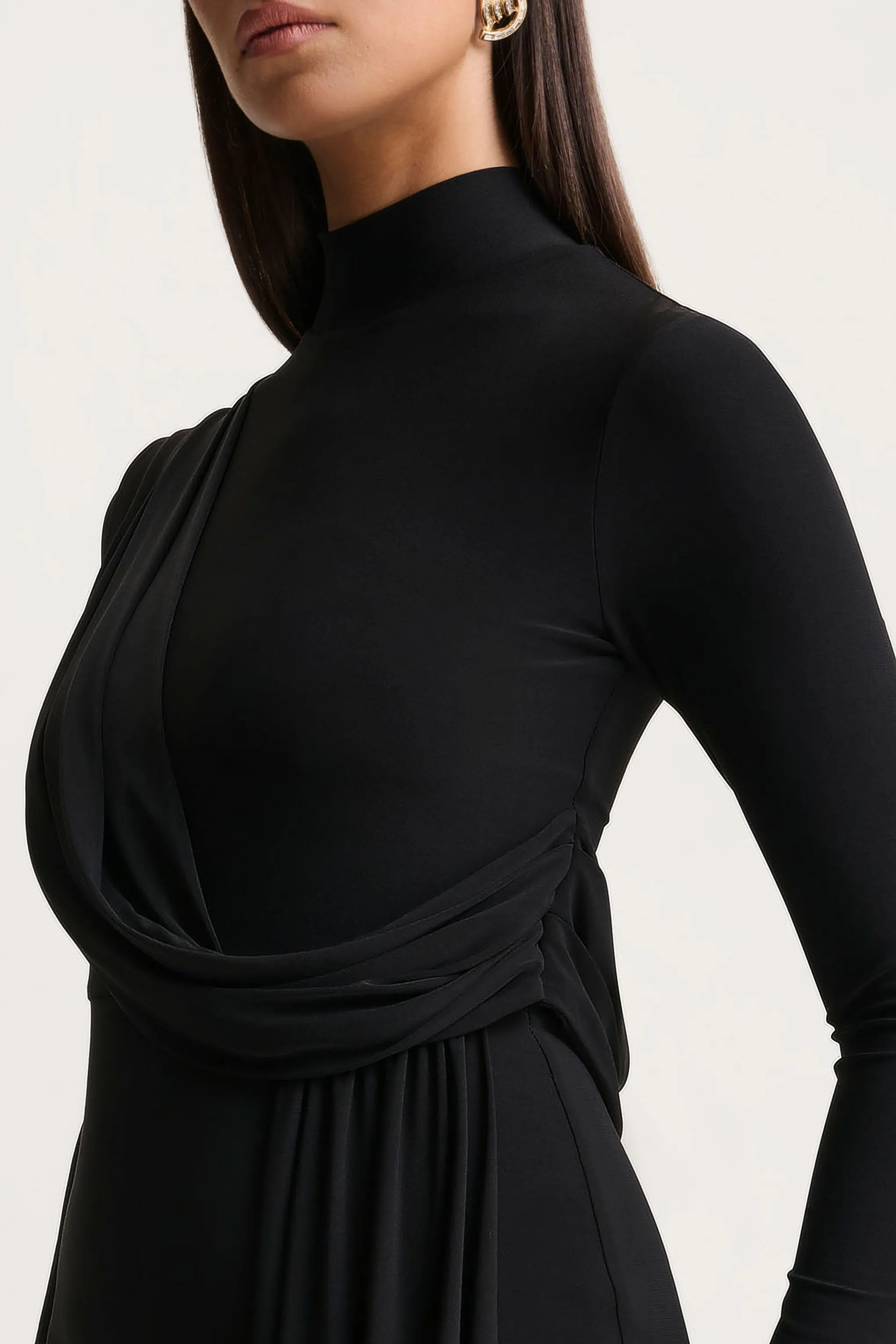 Havenna | Black High-Neck Jumpsuit sold by Club L London product image thumbnail 3
