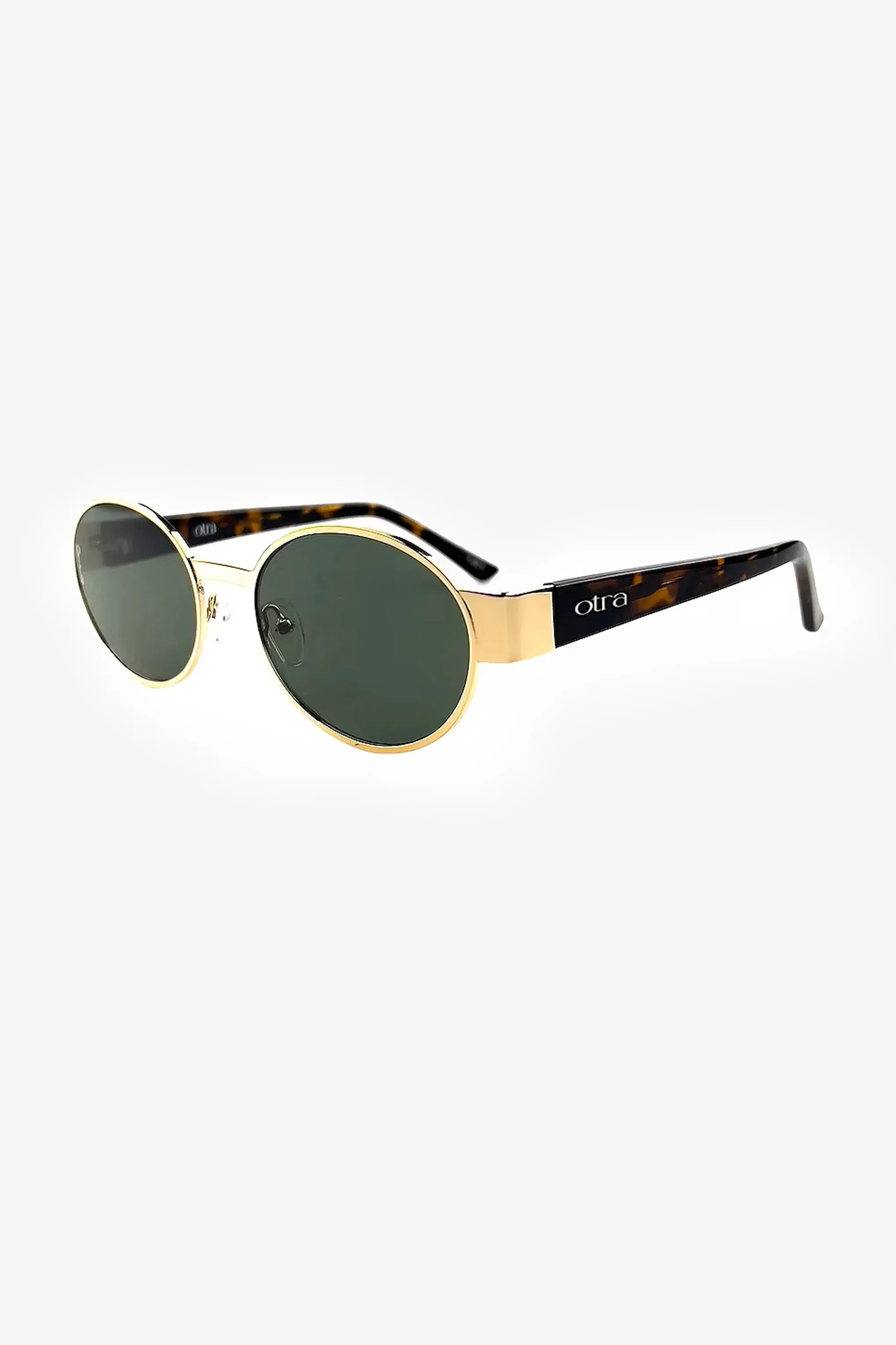 Echo | Otra Gold Tortoiseshell Round Metal Sunglasses sold by Club L London product image thumbnail 4