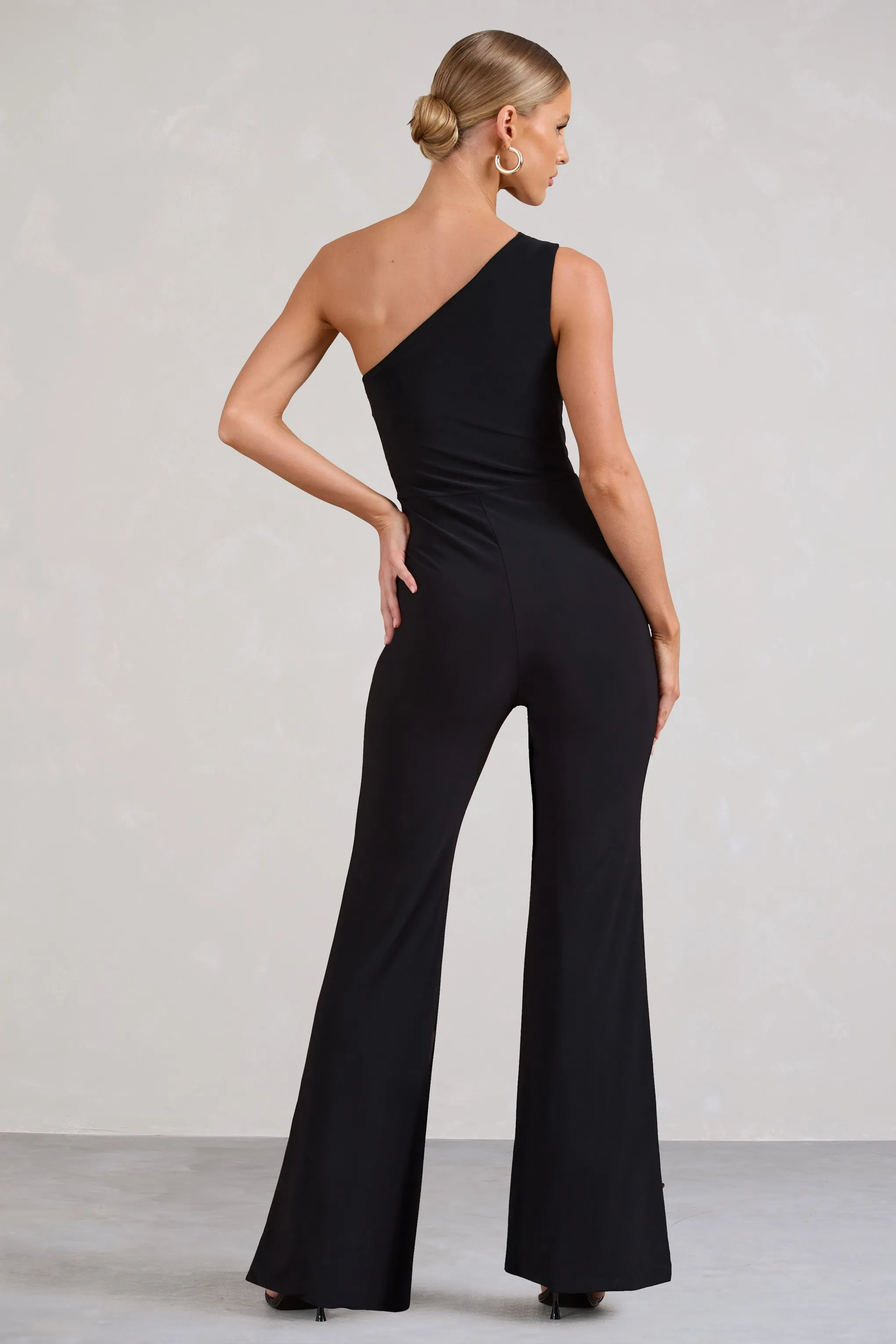 Gabby | Black One Shoulder Jumpsuit sold by Club L London product image thumbnail 4