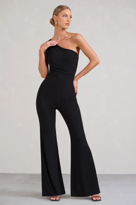 Gabby | Black One Shoulder Jumpsuit sold by Club L London