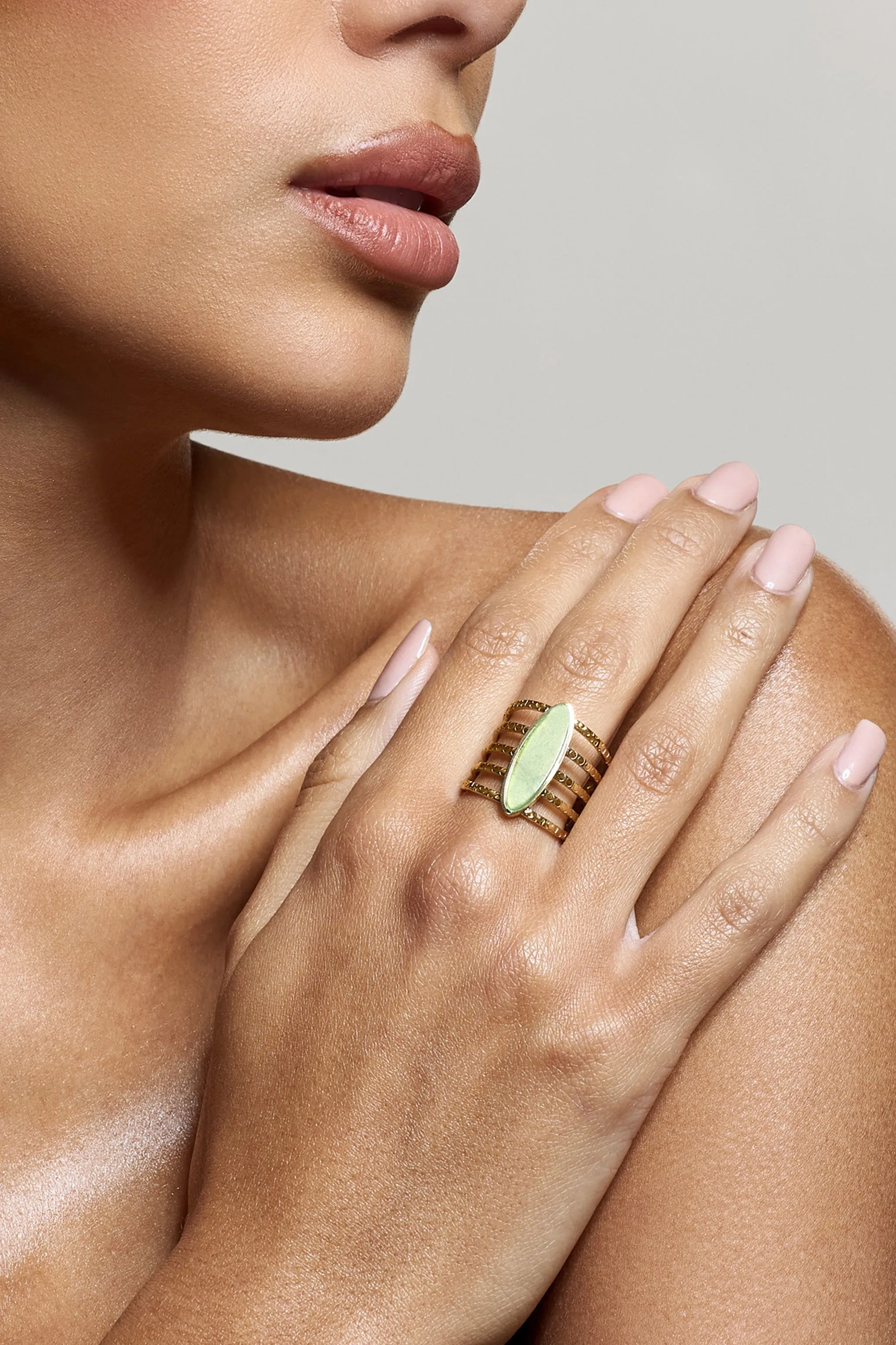 Hydra | Green Stacked Statement Ring sold by Club L London product image thumbnail 4
