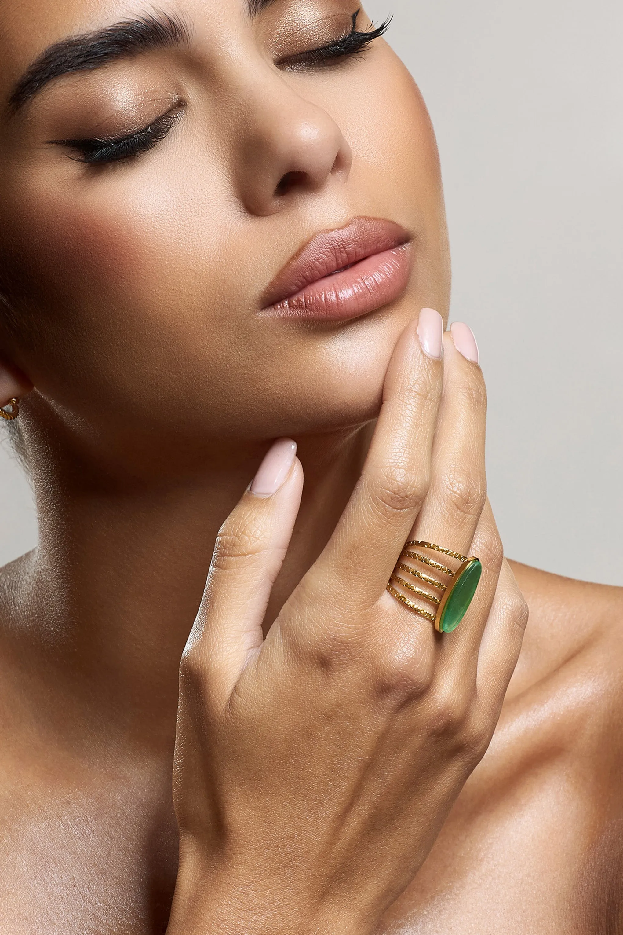 Hydra | Green Stacked Statement Ring sold by Club L London product image thumbnail 2