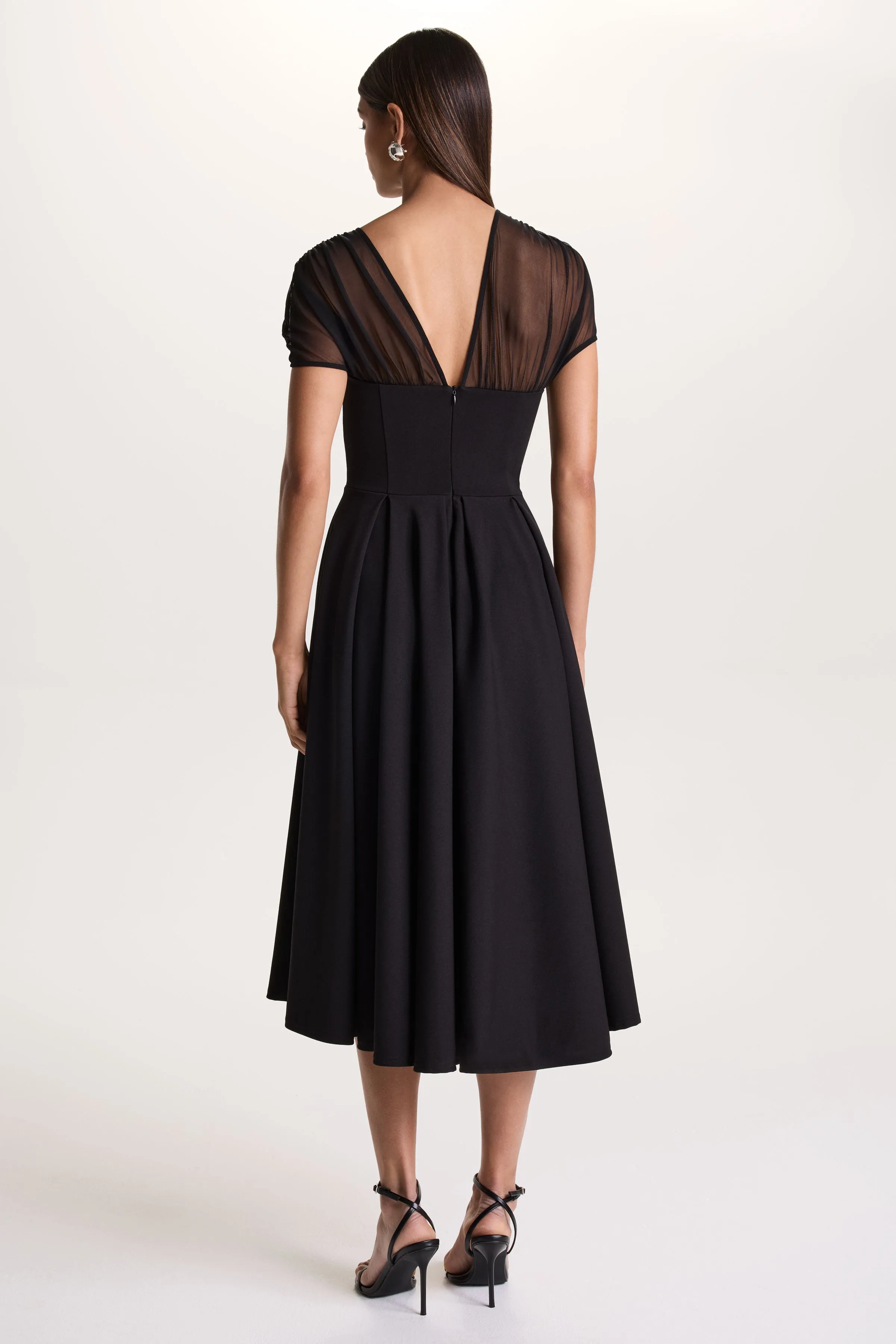 Rosette | Black Asymmetric-Neck Midi Dress sold by Club L London product image thumbnail 2