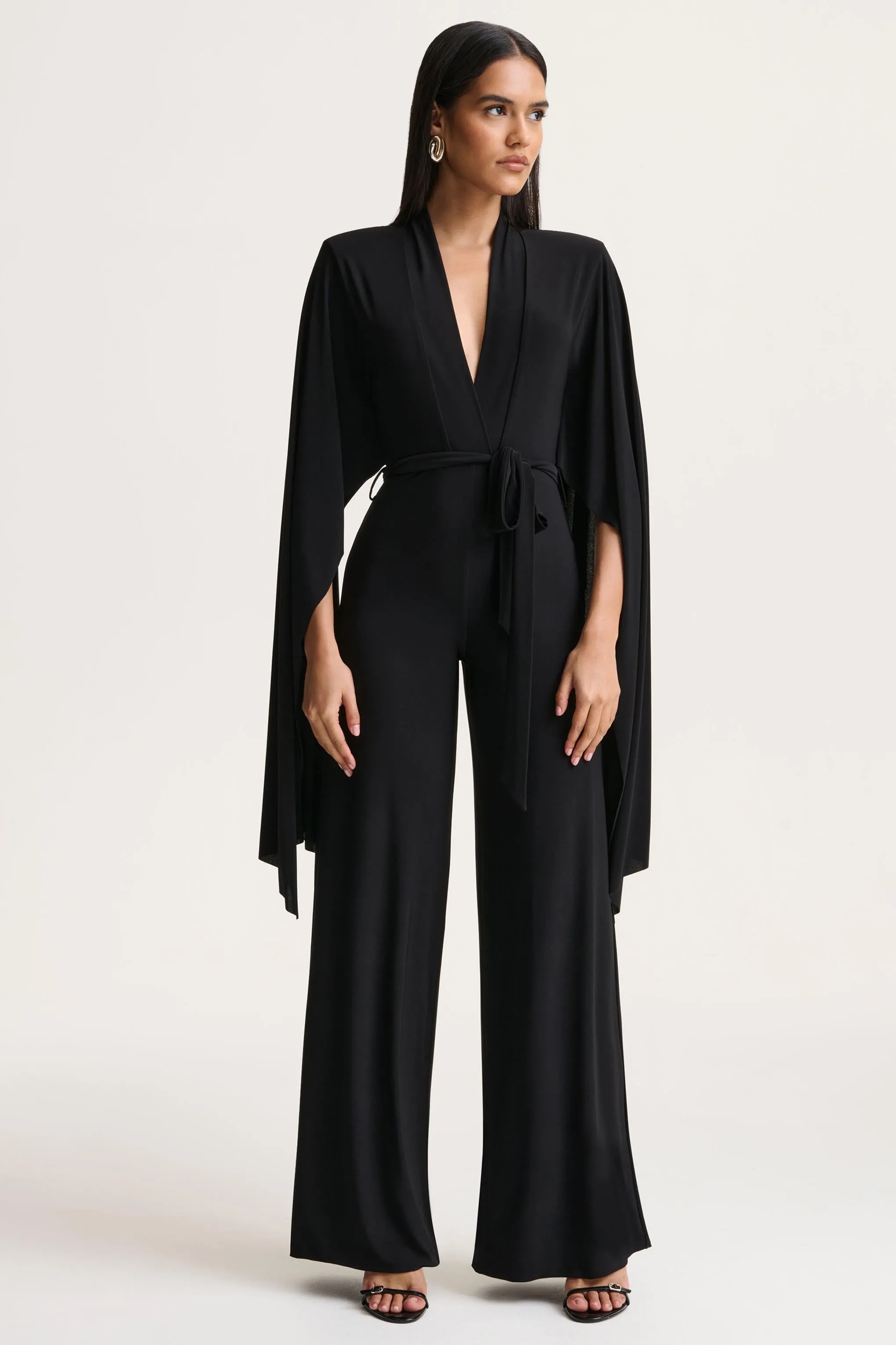 Laurina | Black Plunge-Neck Jumpsuit sold by Club L London product image thumbnail 3
