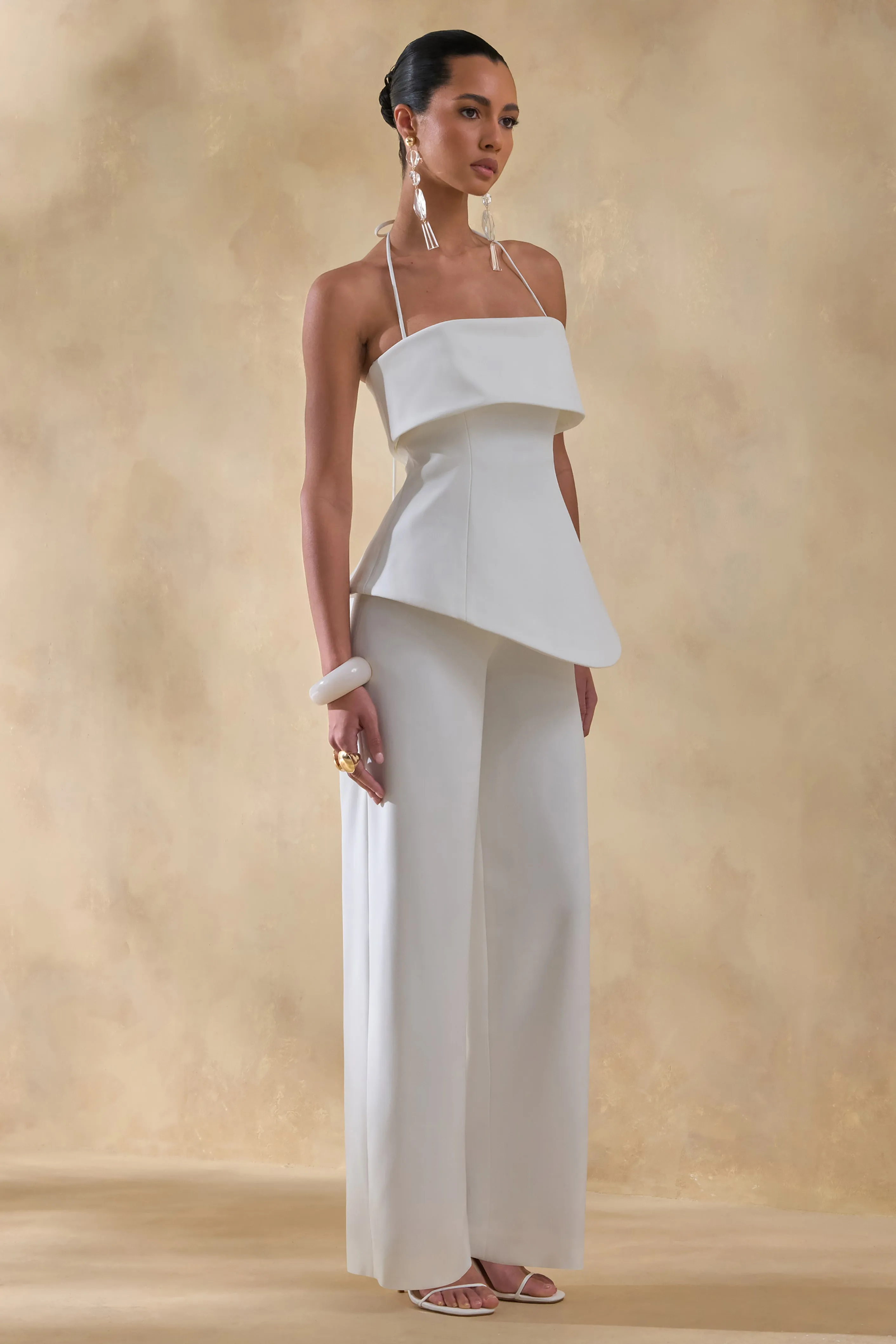 Zura | White Square-Neck Jumpsuit sold by Club L London product image thumbnail 5