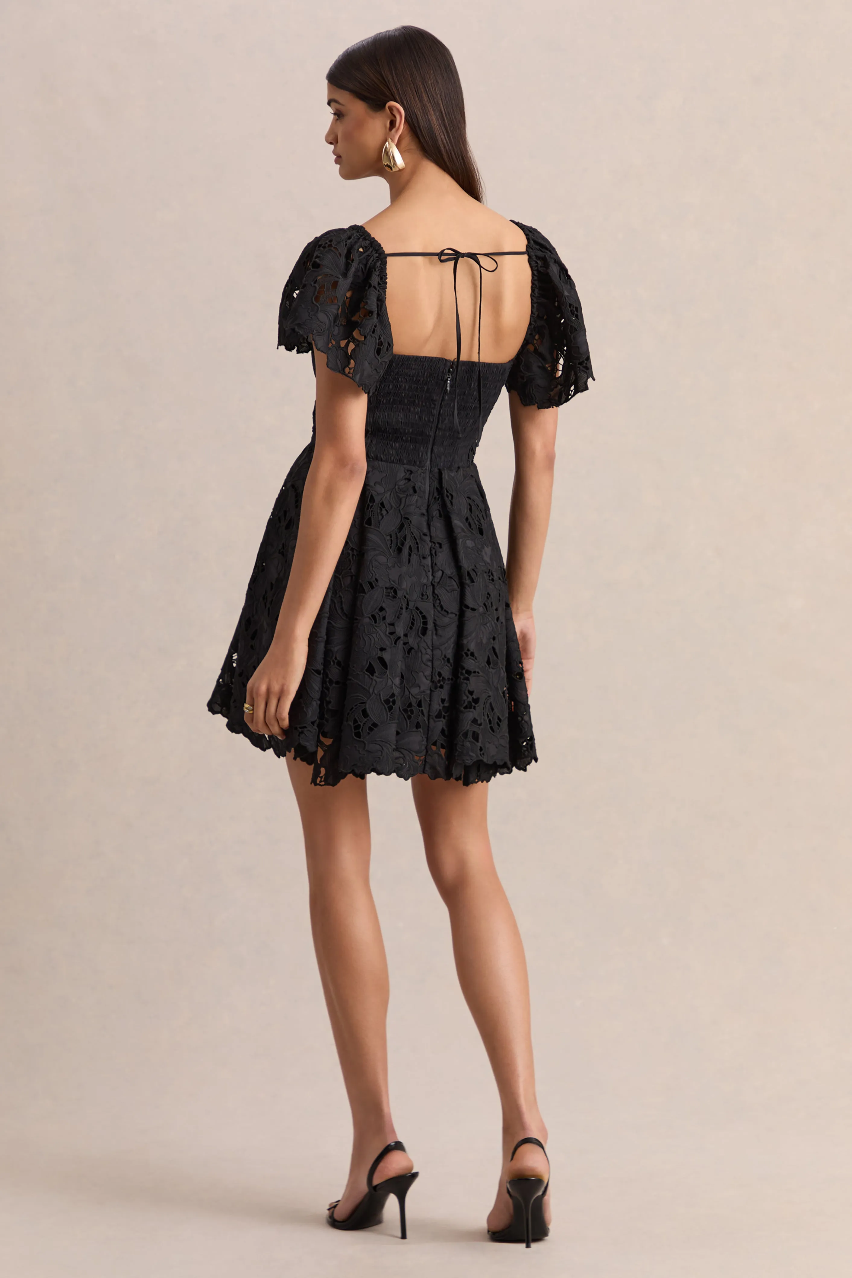 Vivi | Black Lace Sweetheart-Neck Mini Dress sold by Club L London product image thumbnail 2
