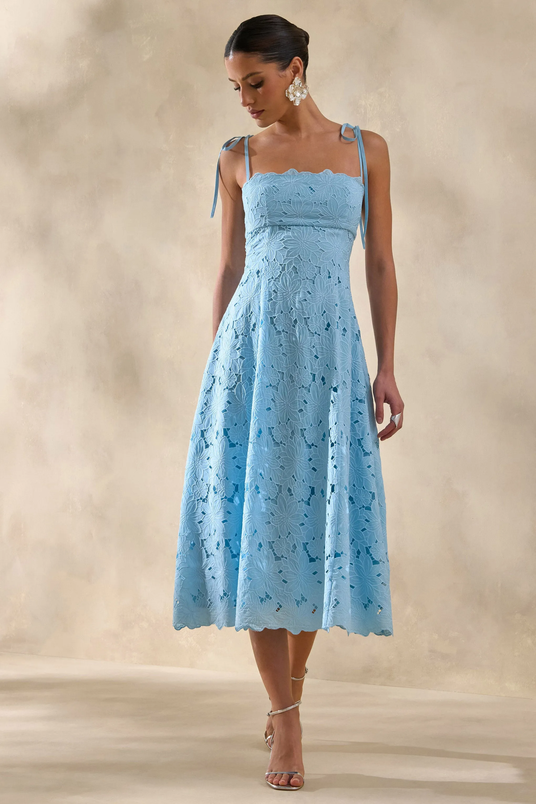 Anna | Powder Blue Square-Neck Midi Dress sold by Club L London product image thumbnail 5
