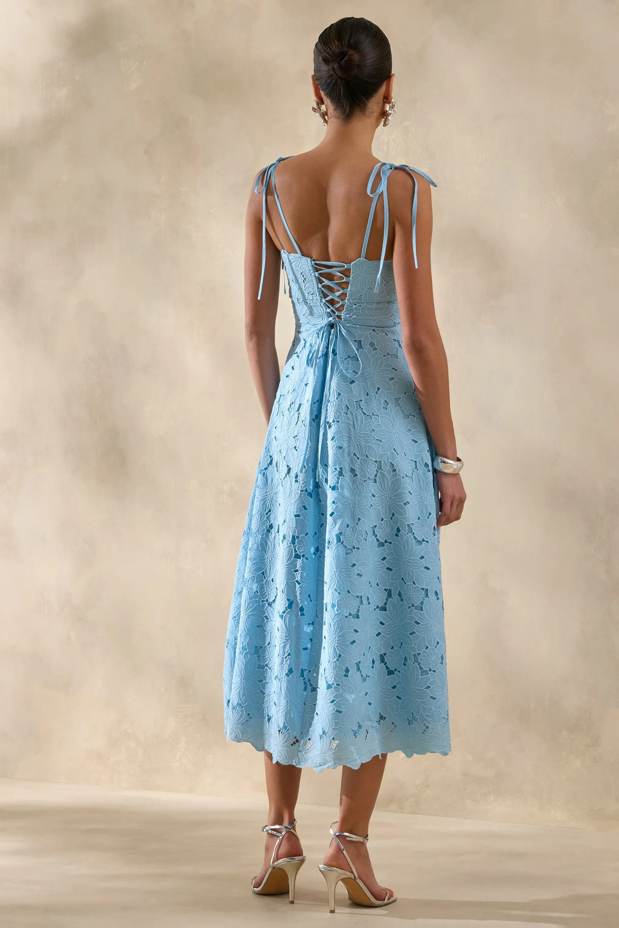 Anna | Powder Blue Square-Neck Midi Dress sold by Club L London product image thumbnail 2