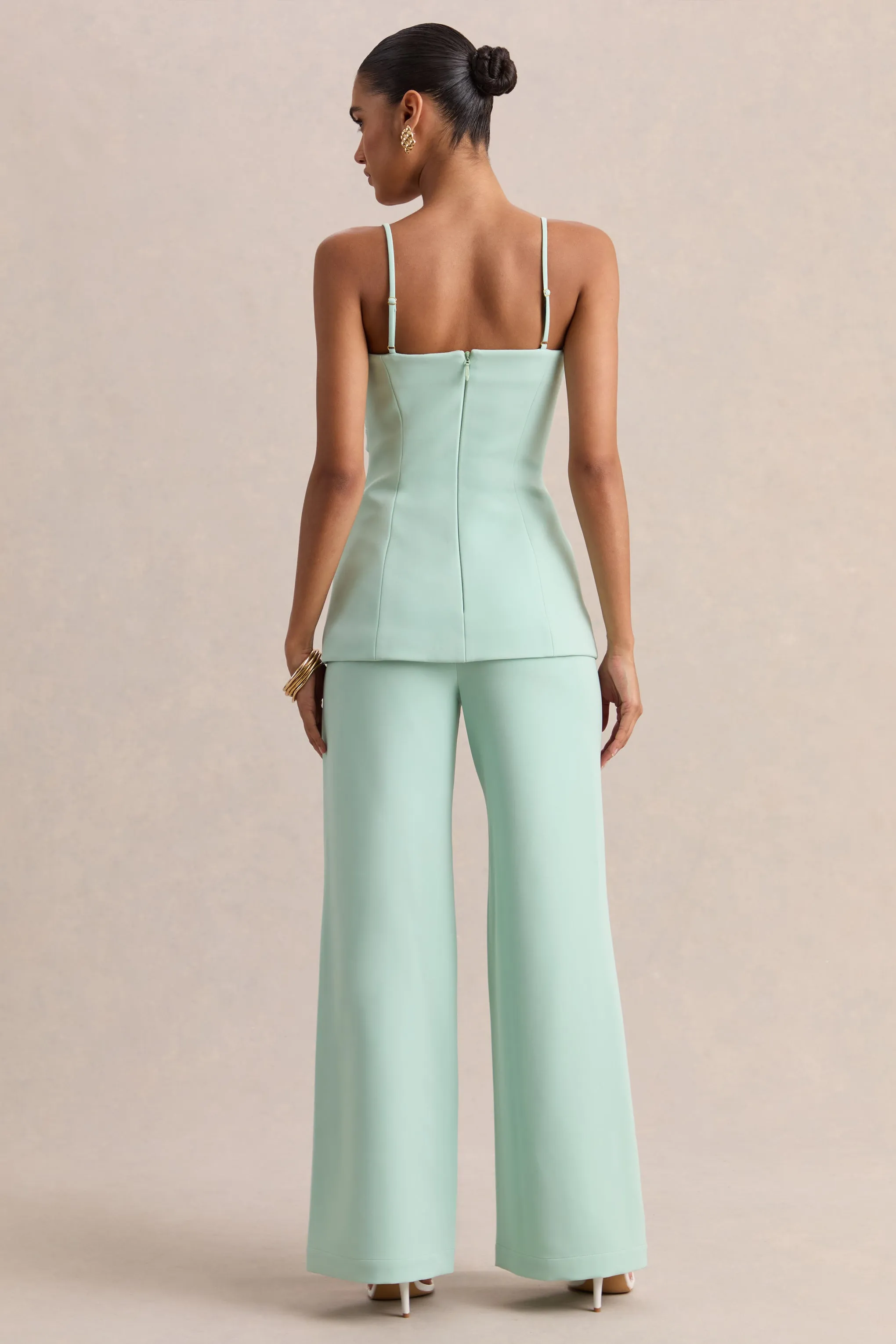 Malou | Sage Tailored Trousers sold by Club L London product image thumbnail 2