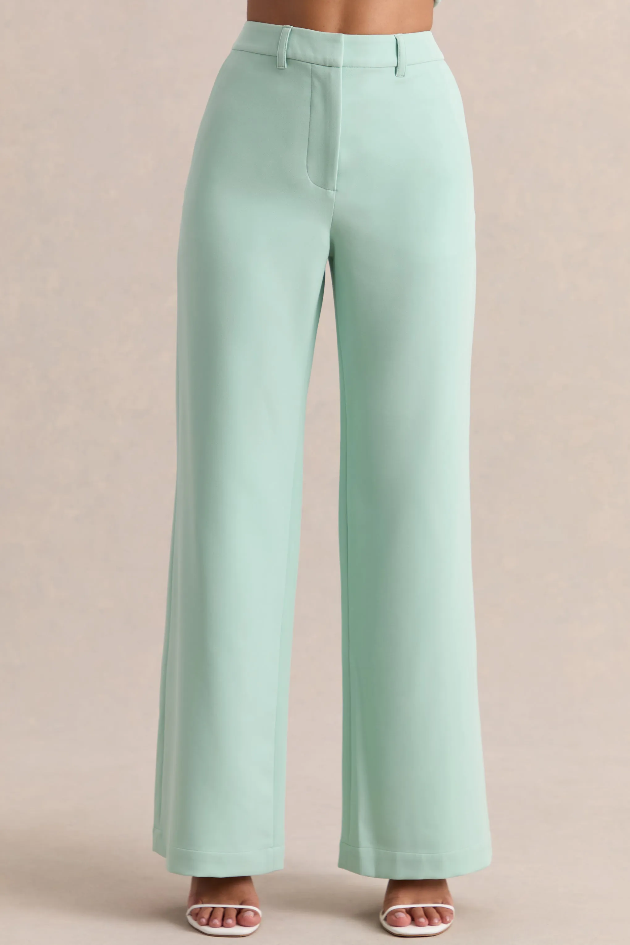 Malou | Sage Tailored Trousers sold by Club L London product image thumbnail 3