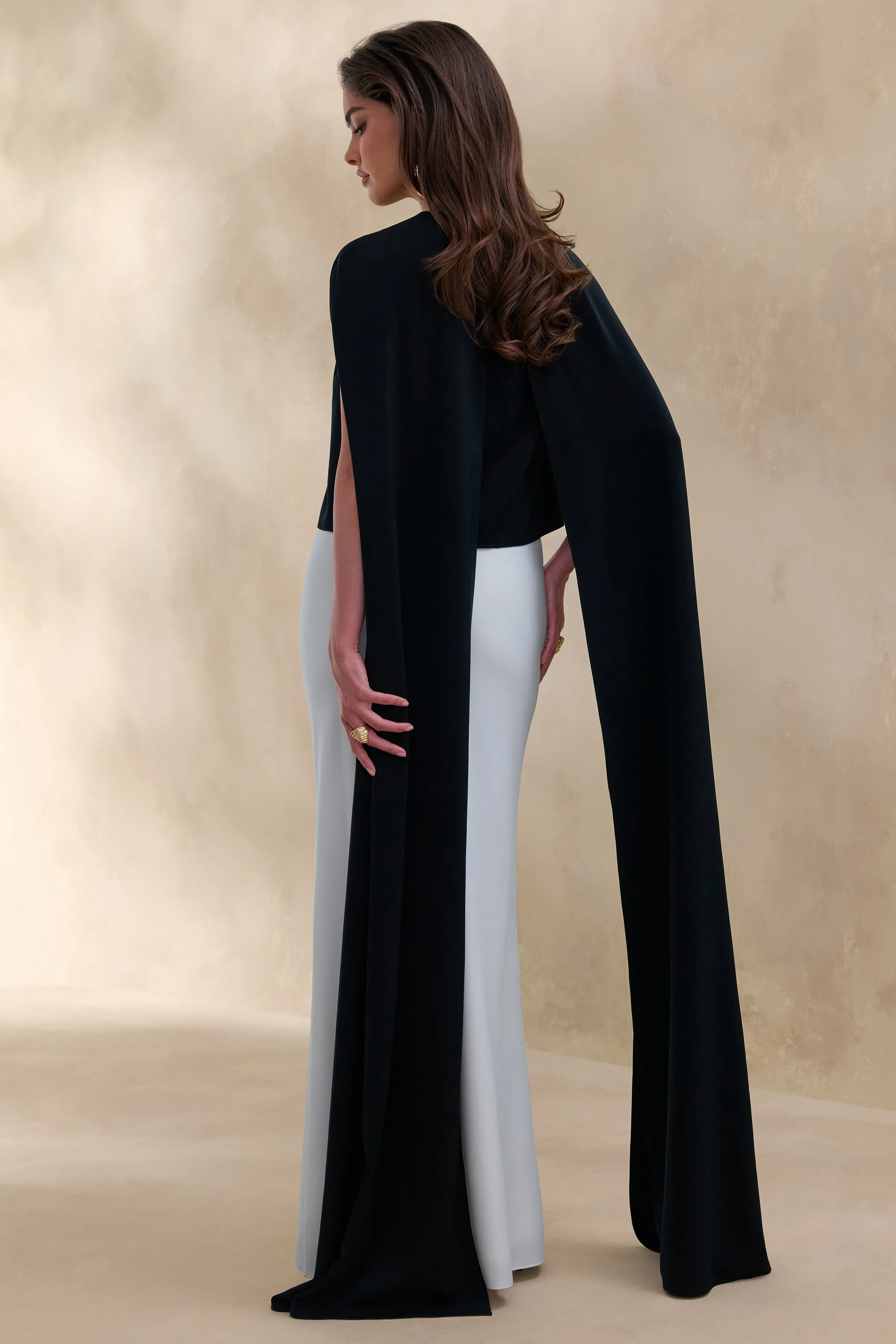 Iveta | White Satin Maxi-Skirt sold by Club L London product image thumbnail 4