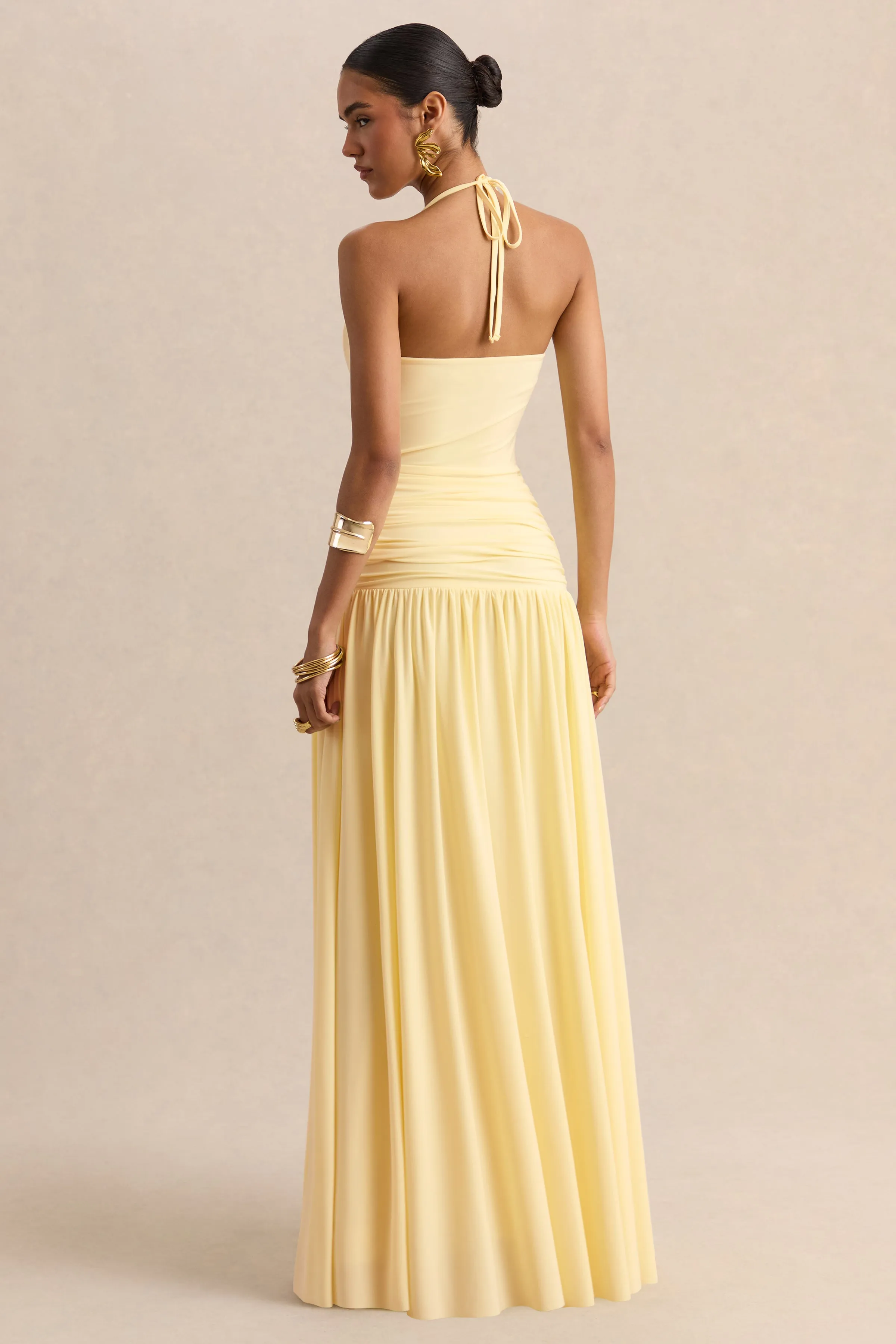 Nicolette | Lemon Square-Neck Maxi Dress With Ruched-Detailing sold by Club L London product image thumbnail 2