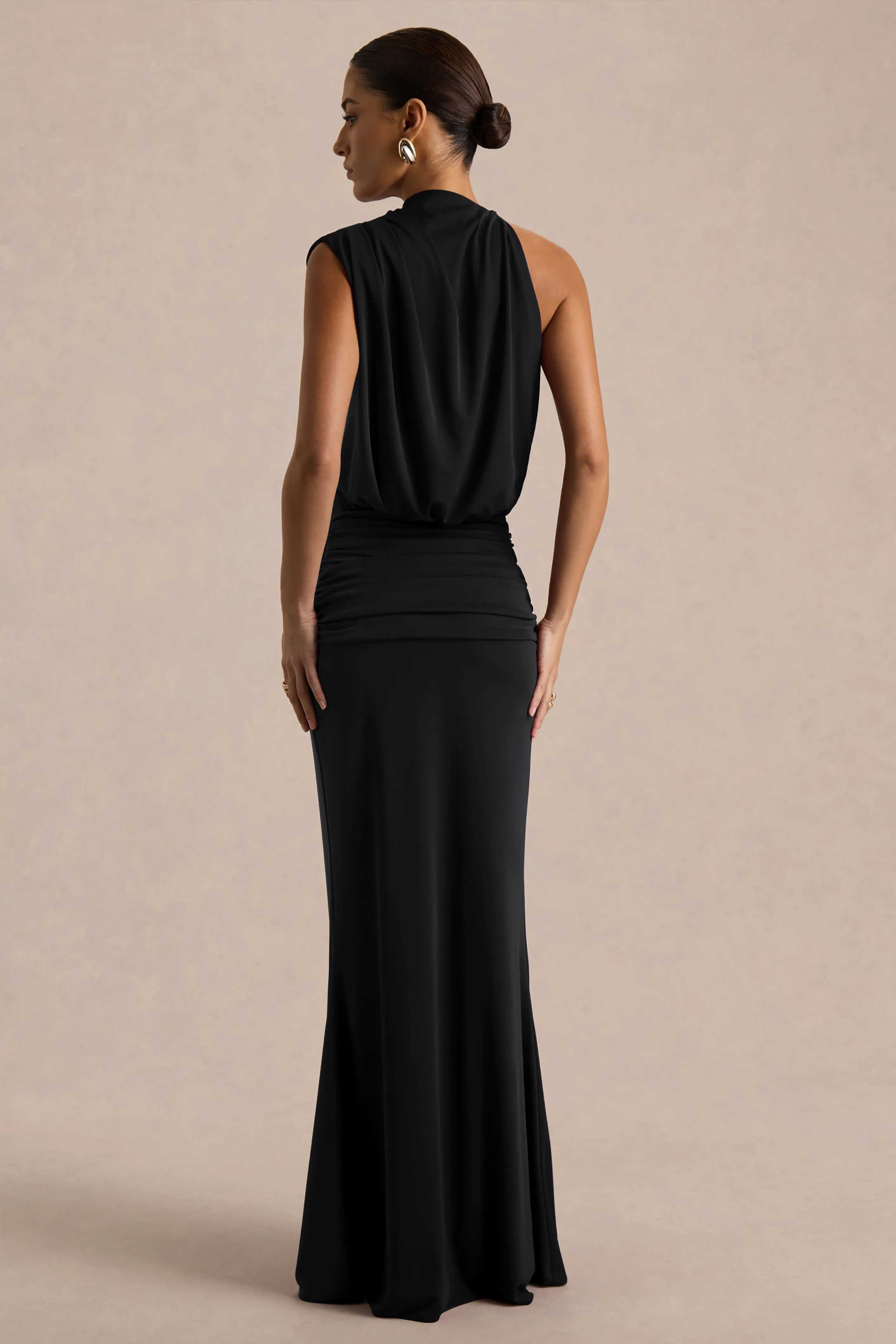 Umaira | Black High-Neck Maxi Dress sold by Club L London product image thumbnail 2