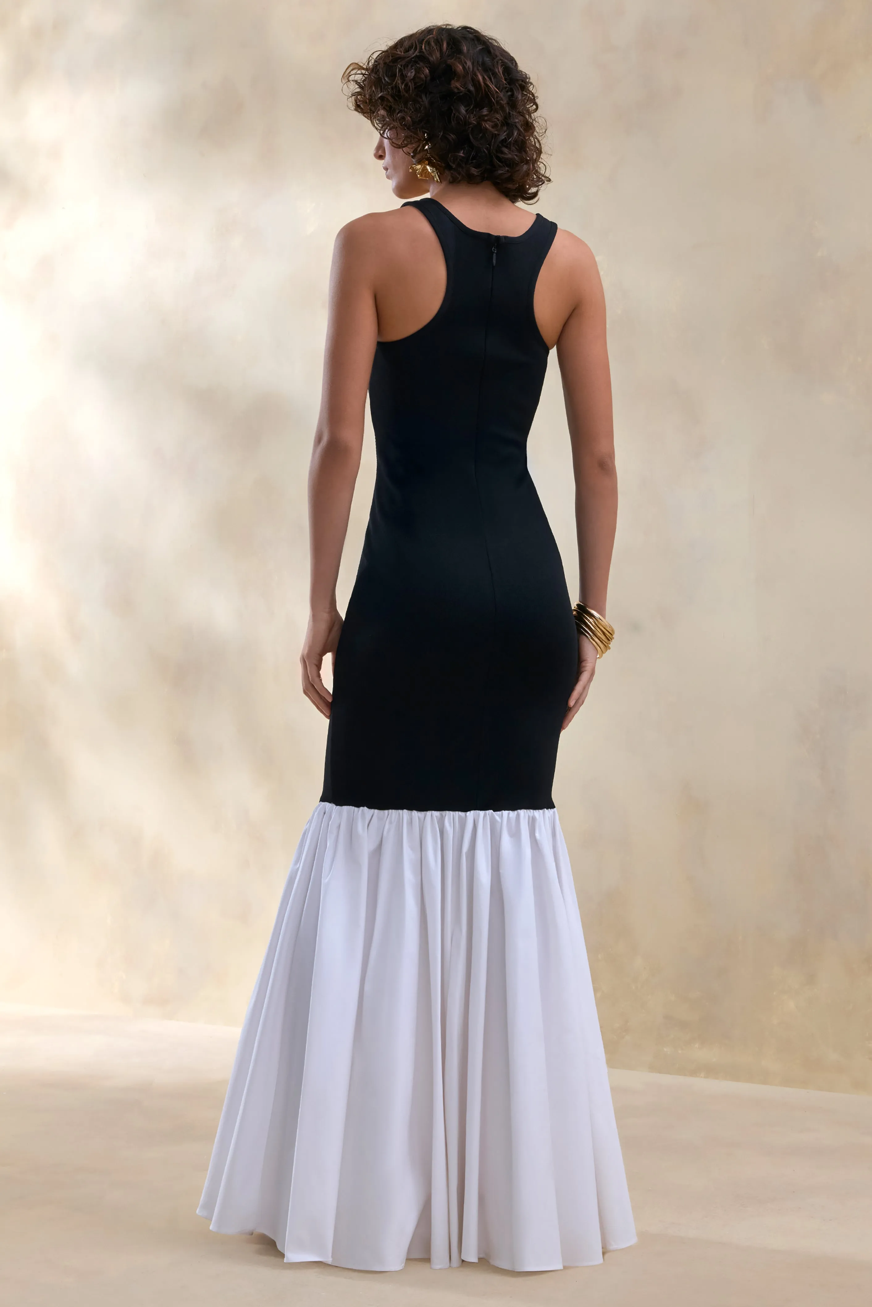 Lexi | Black And White Square-Neck Mermaid Maxi Dress sold by Club L London product image thumbnail 2