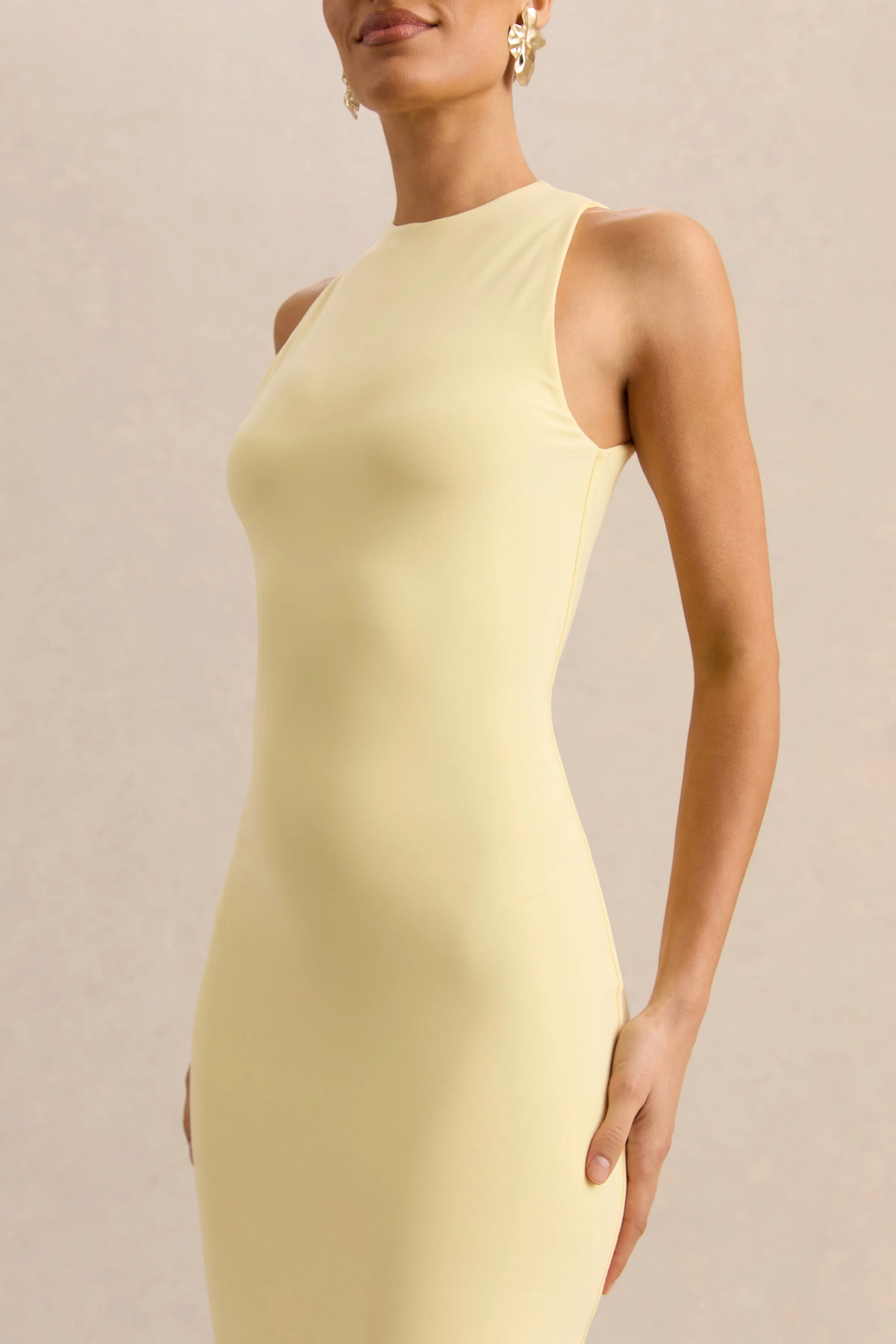 Mirana | Lemon Halter-Neck Midi-Dress sold by Club L London product image thumbnail 4