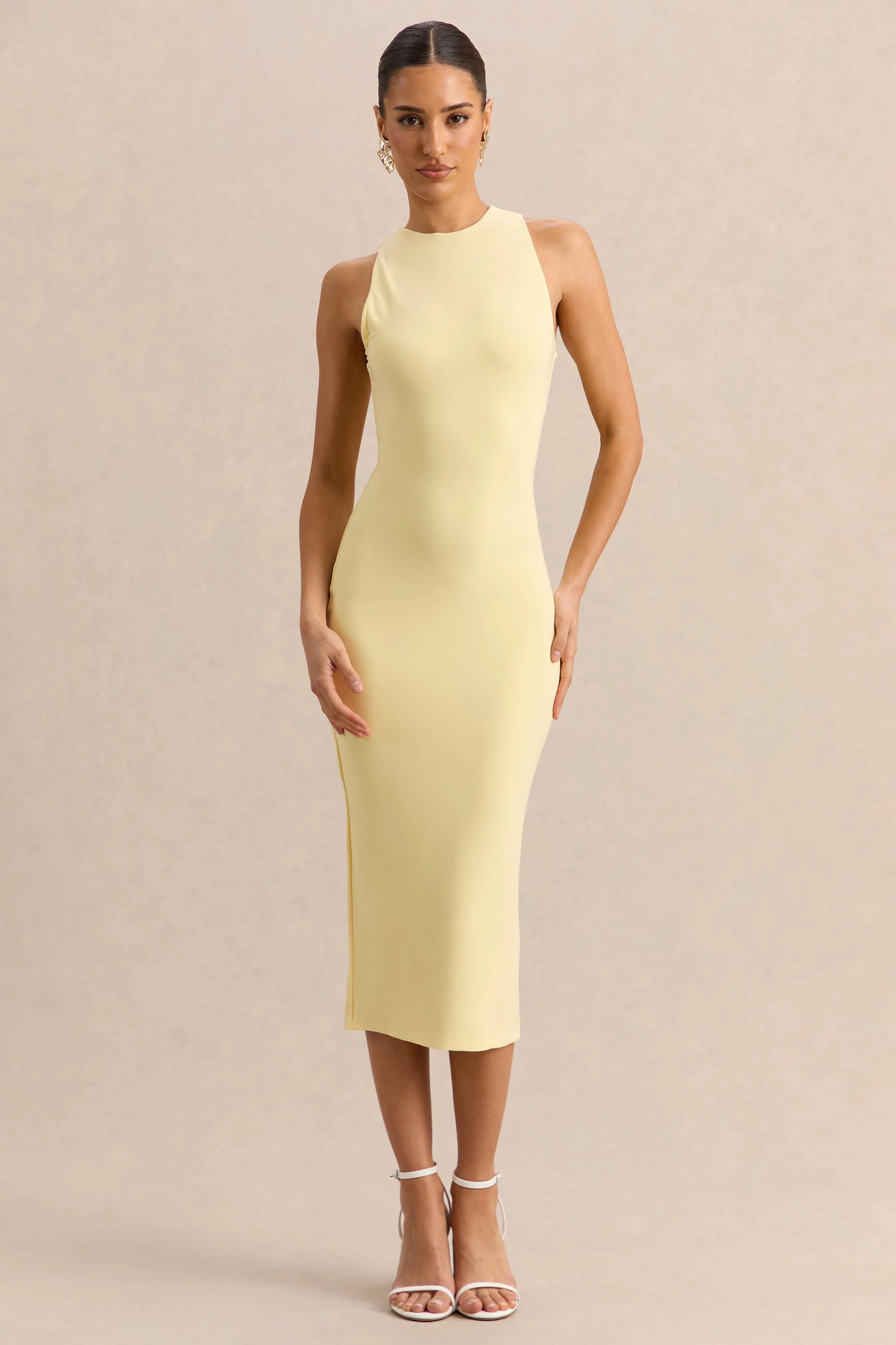 Mirana | Lemon Halter-Neck Midi-Dress sold by Club L London product image thumbnail 5